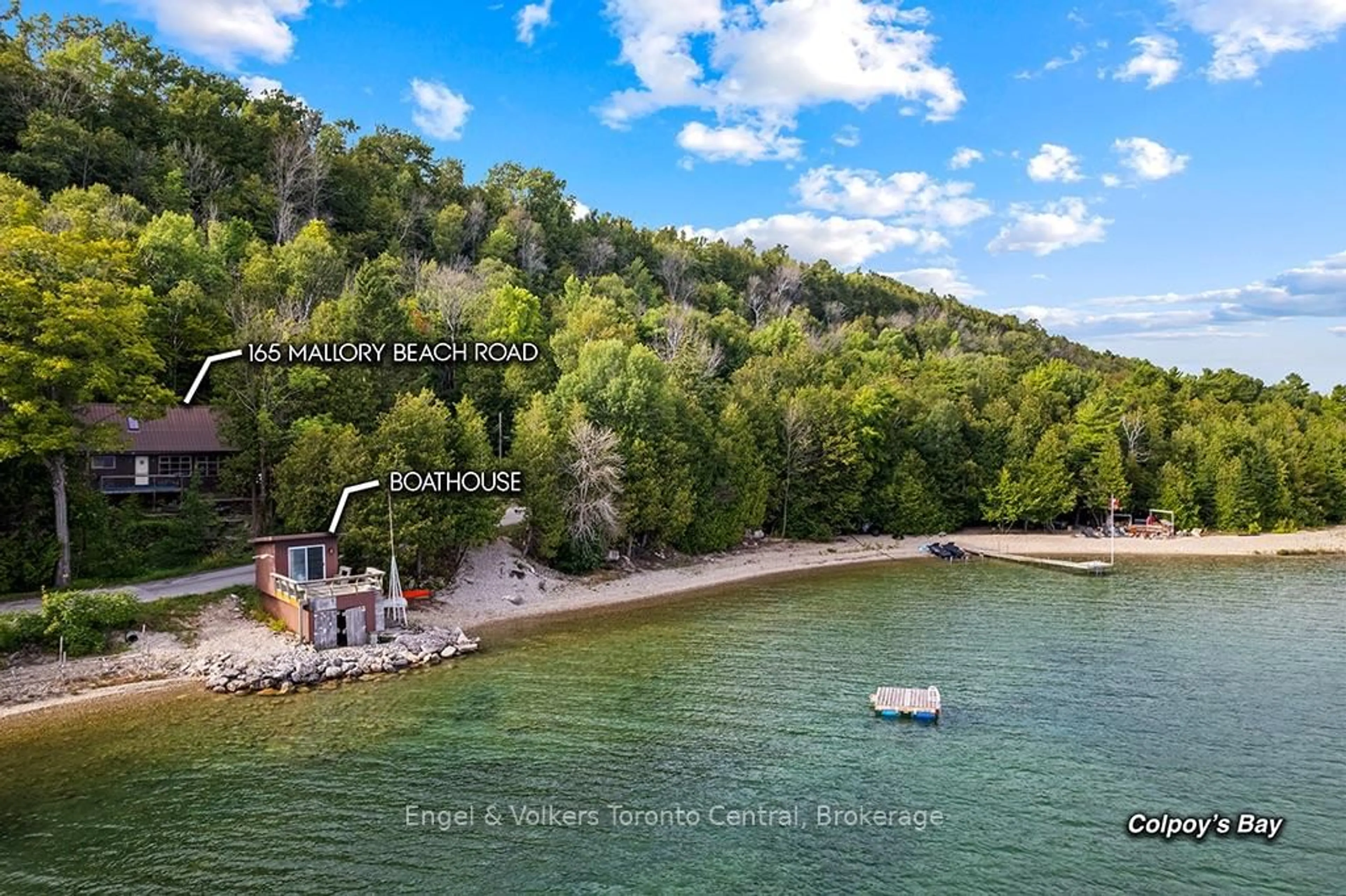 A pic from outside/outdoor area/front of a property/back of a property/a pic from drone, water/lake/river/ocean view for 165 Mallory Beach Rd, South Bruce Peninsula Ontario N0H 2T0
