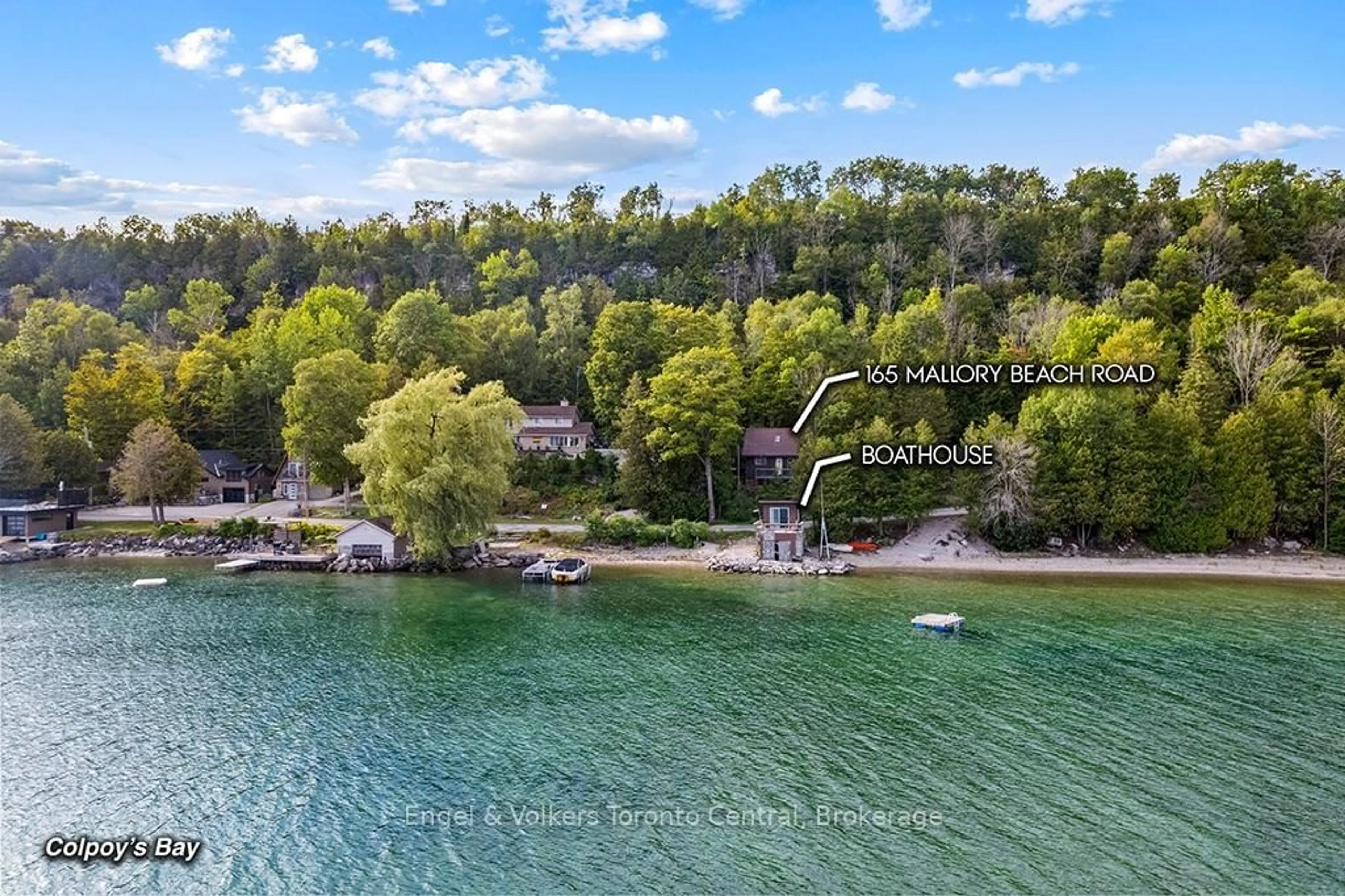 A pic from outside/outdoor area/front of a property/back of a property/a pic from drone, water/lake/river/ocean view for 165 Mallory Beach Rd, South Bruce Peninsula Ontario N0H 2T0
