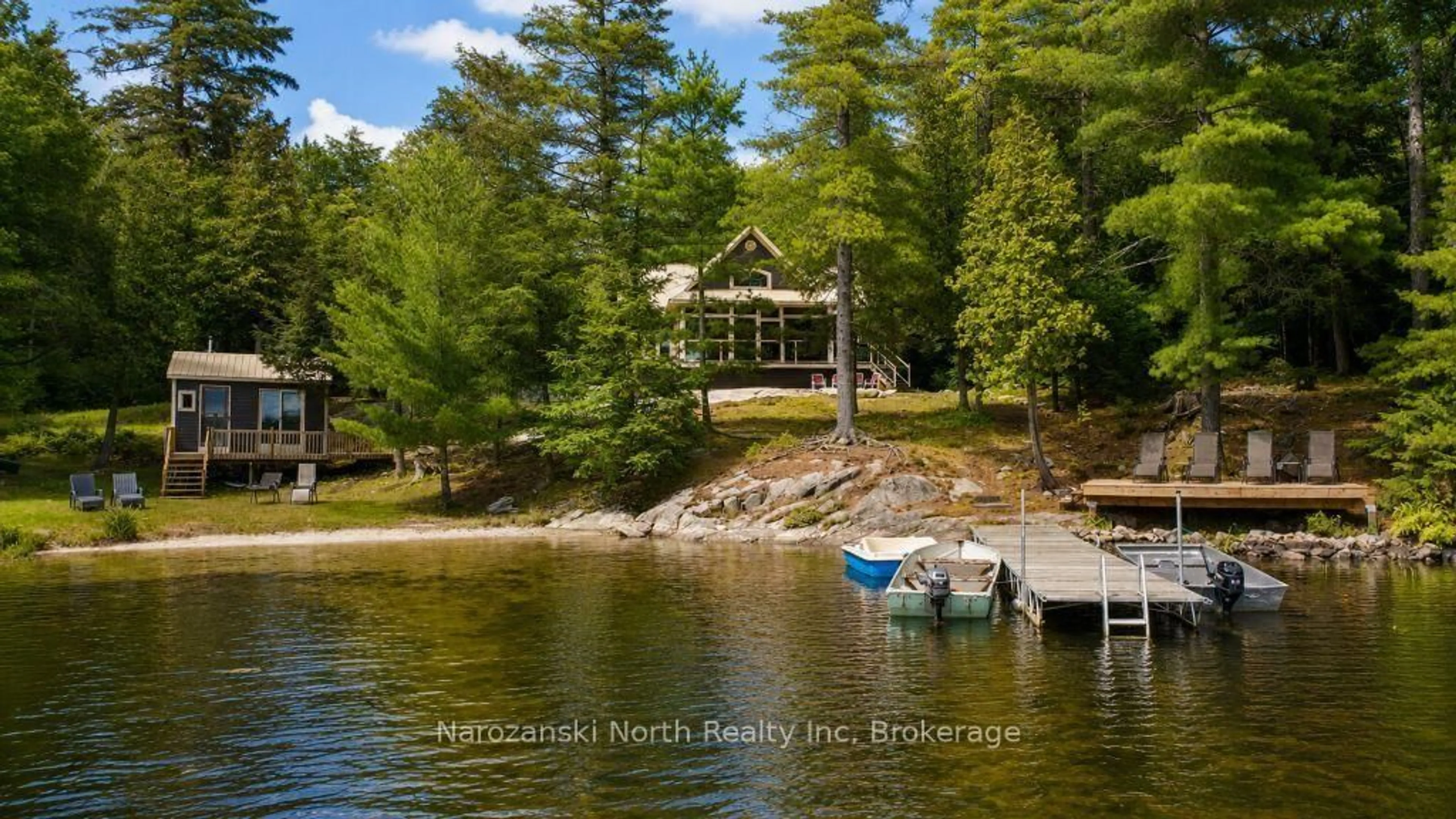 A pic from outside/outdoor area/front of a property/back of a property/a pic from drone, water/lake/river/ocean view for 836 J carlyle lake Rd, Killarney Ontario P0M 2A0