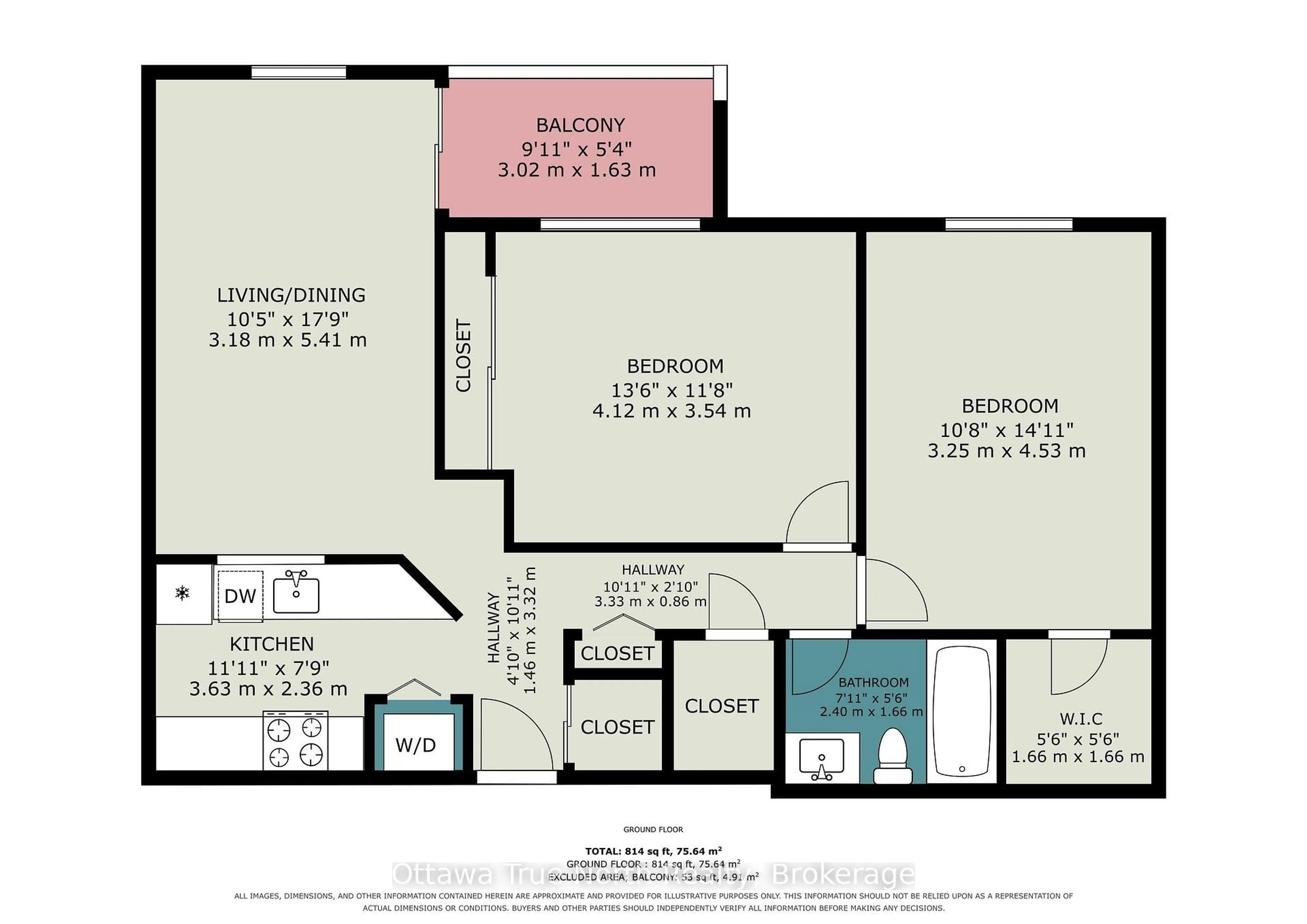 Floor plan for 212 Viewmount Dr #218, Ottawa Ontario K2E 7X2