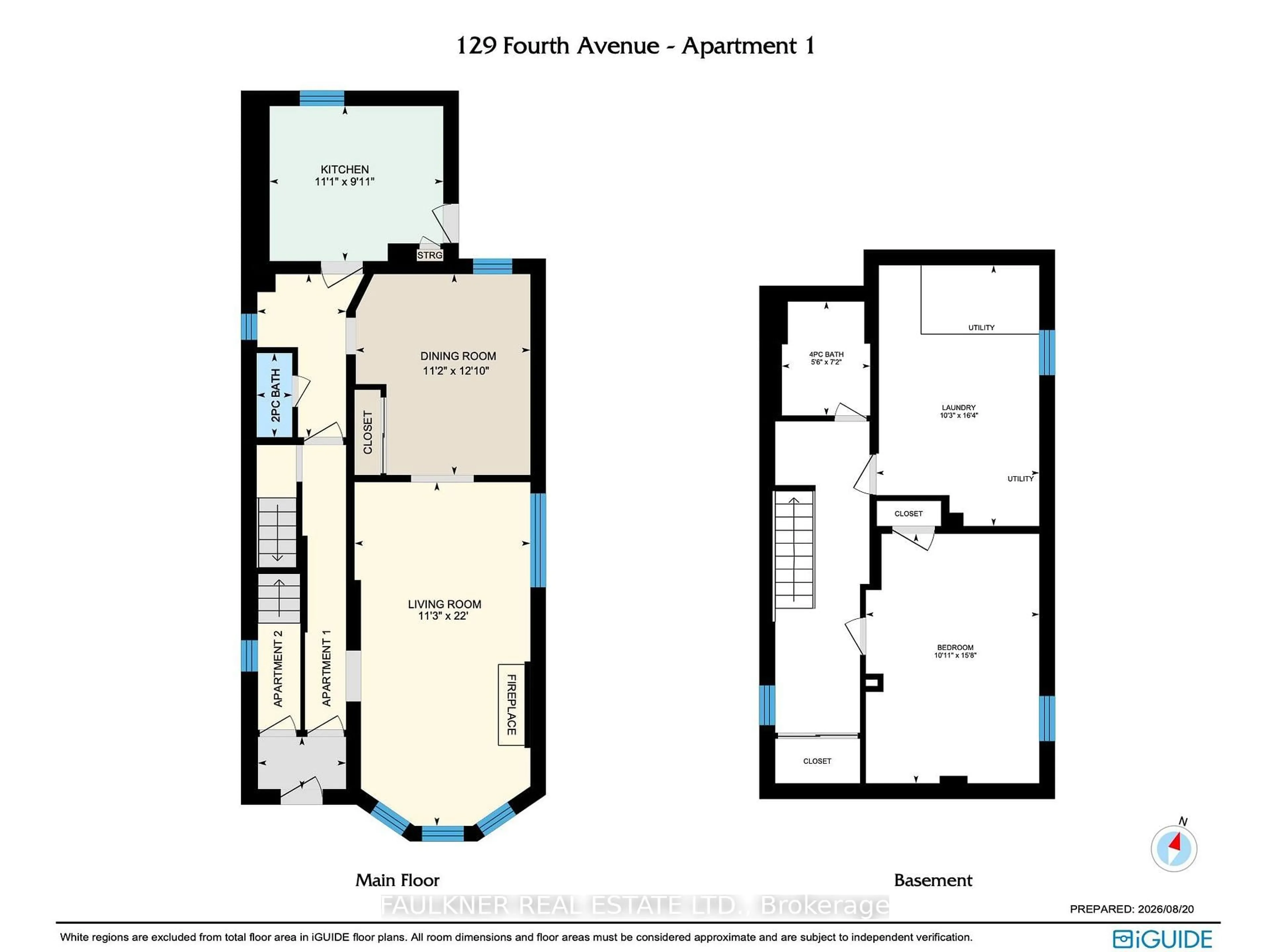 Floor plan for 129 Fourth Ave, Ottawa Ontario K1S 2L3
