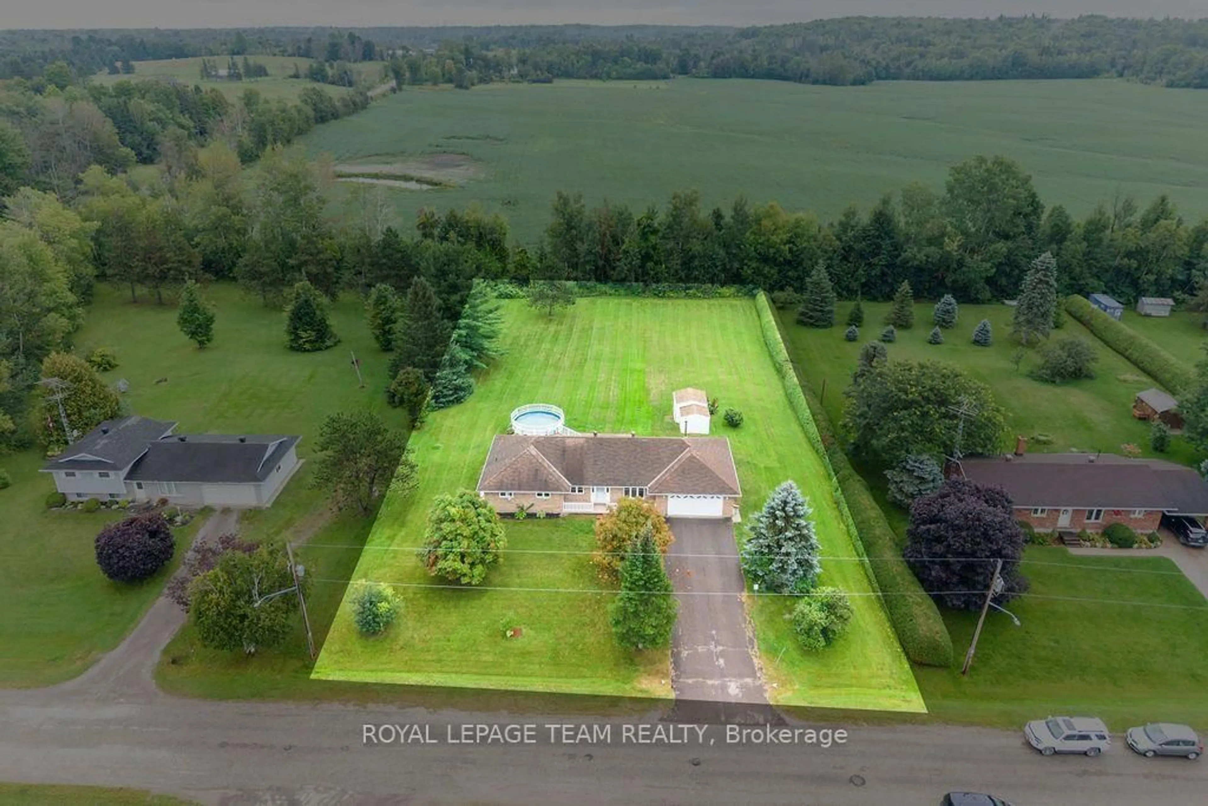 A pic from outside/outdoor area/front of a property/back of a property/a pic from drone, water/lake/river/ocean view for 13 Springfield Dr, Cobden Ontario K0J 1K0