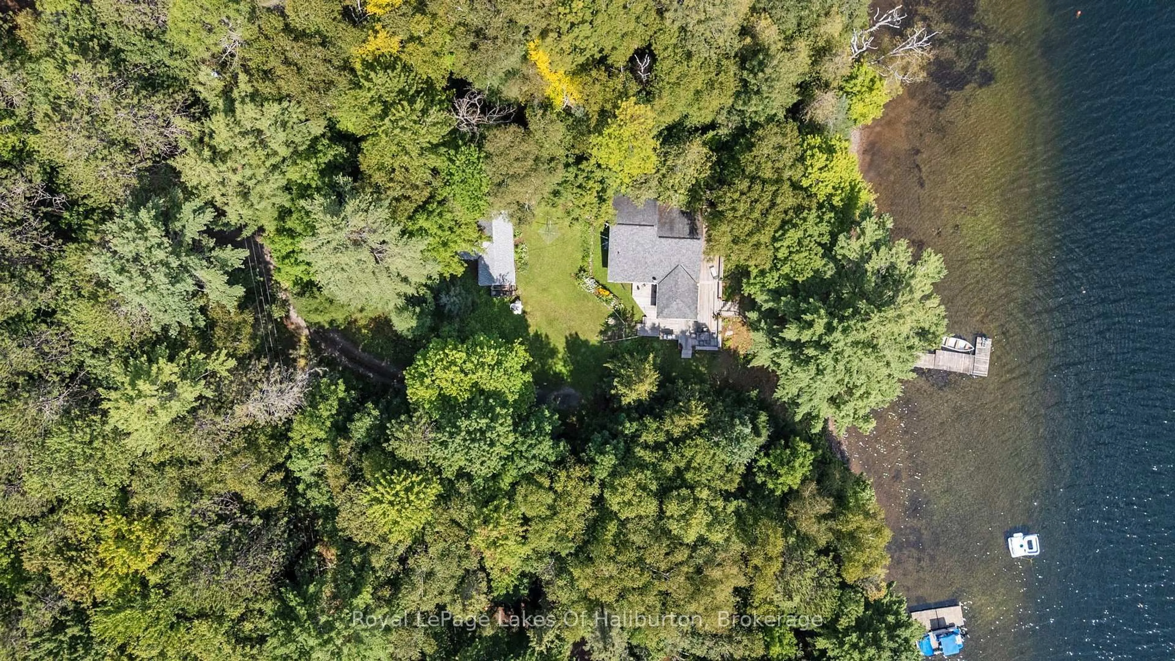 A pic from outside/outdoor area/front of a property/back of a property/a pic from drone, forest/trees view for 1035 Triple Creek Lane, Algonquin Highlands Ontario K0M 1S0