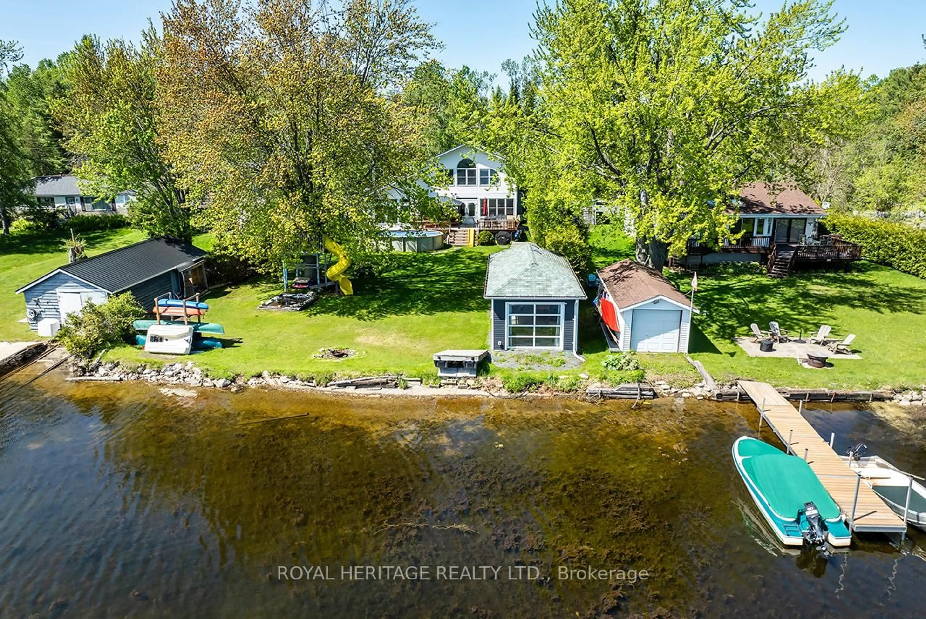A pic from outside/outdoor area/front of a property/back of a property/a pic from drone, water/lake/river/ocean view for 1551 Reynolds Rd, Trent Hills Ontario K0L 1L0