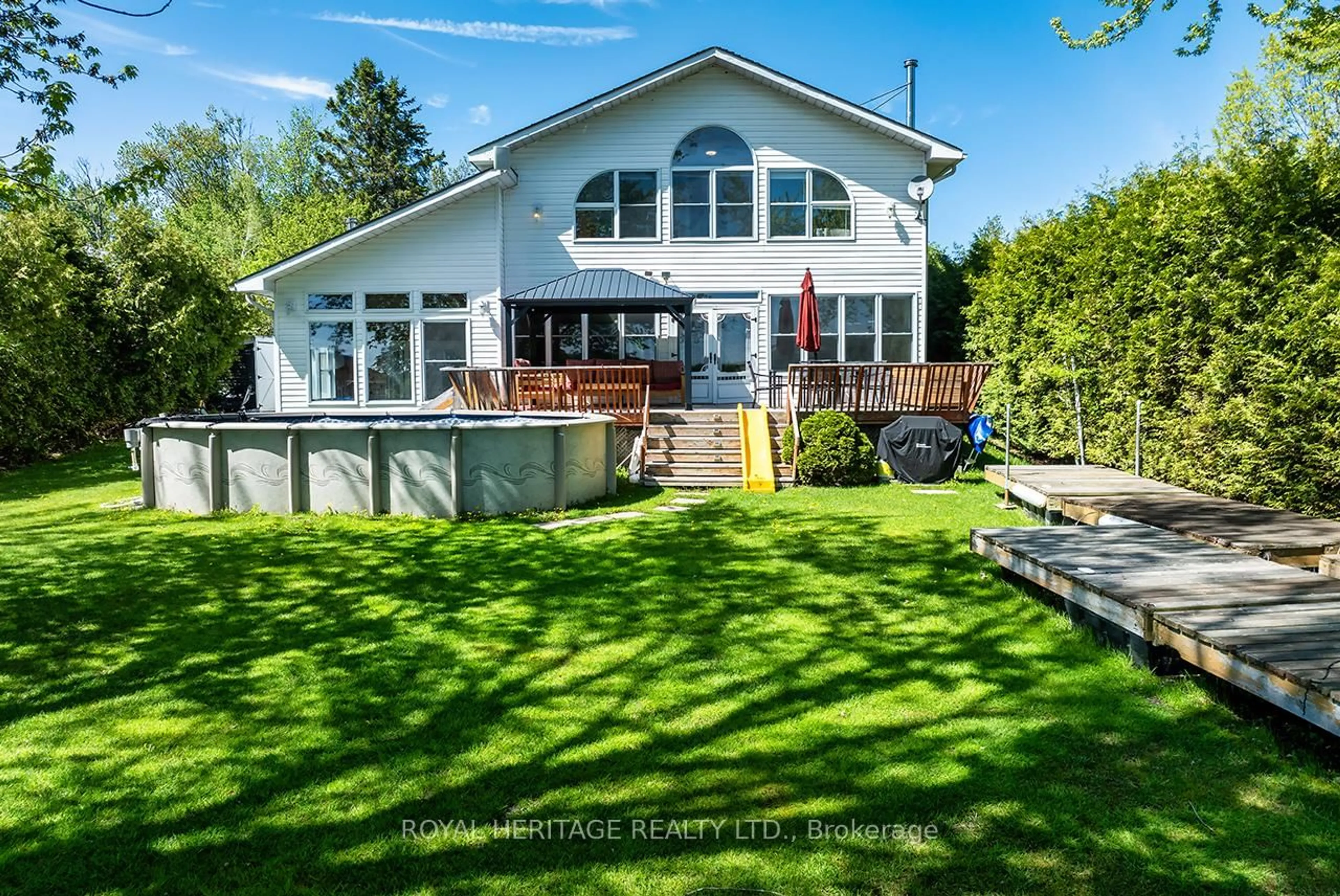 A pic from outside/outdoor area/front of a property/back of a property/a pic from drone, water/lake/river/ocean view for 1551 Reynolds Rd, Trent Hills Ontario K0L 1L0