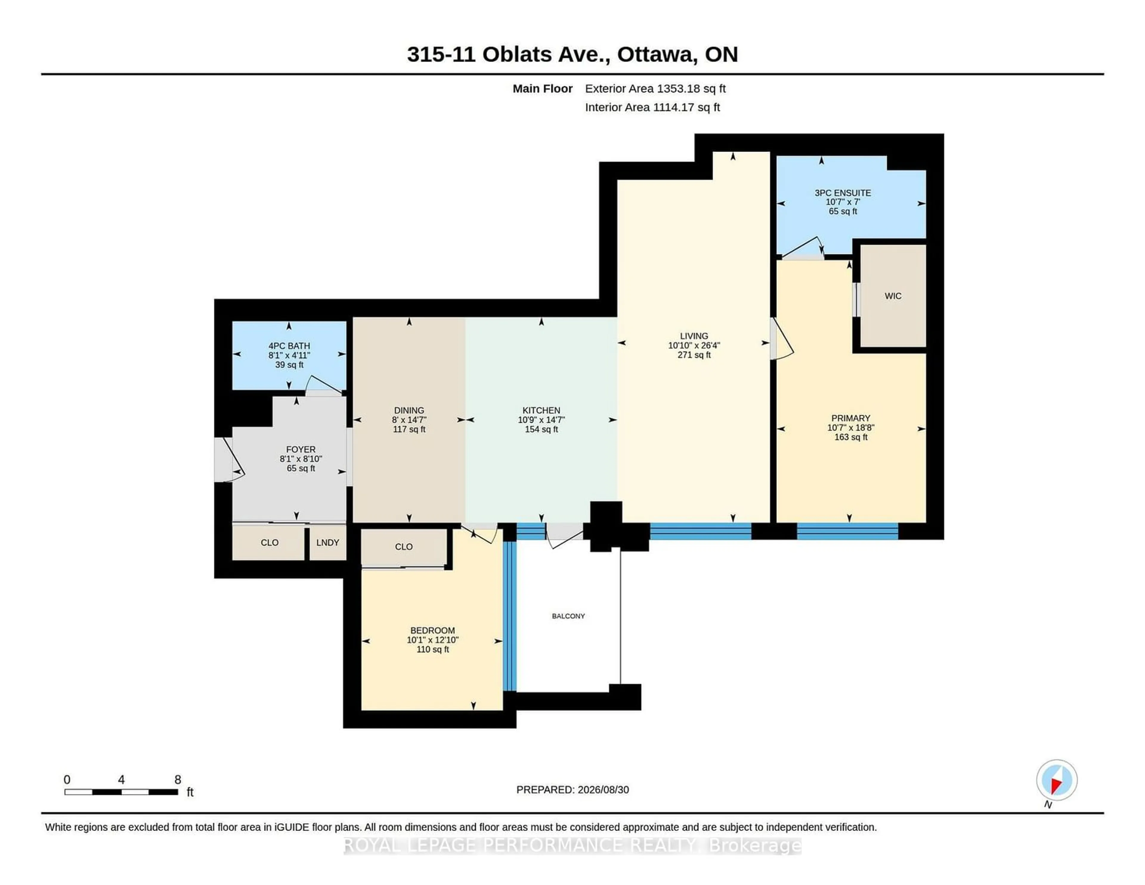 Floor plan for 11 Oblats Ave #315, Ottawa Ontario K1S 5V8