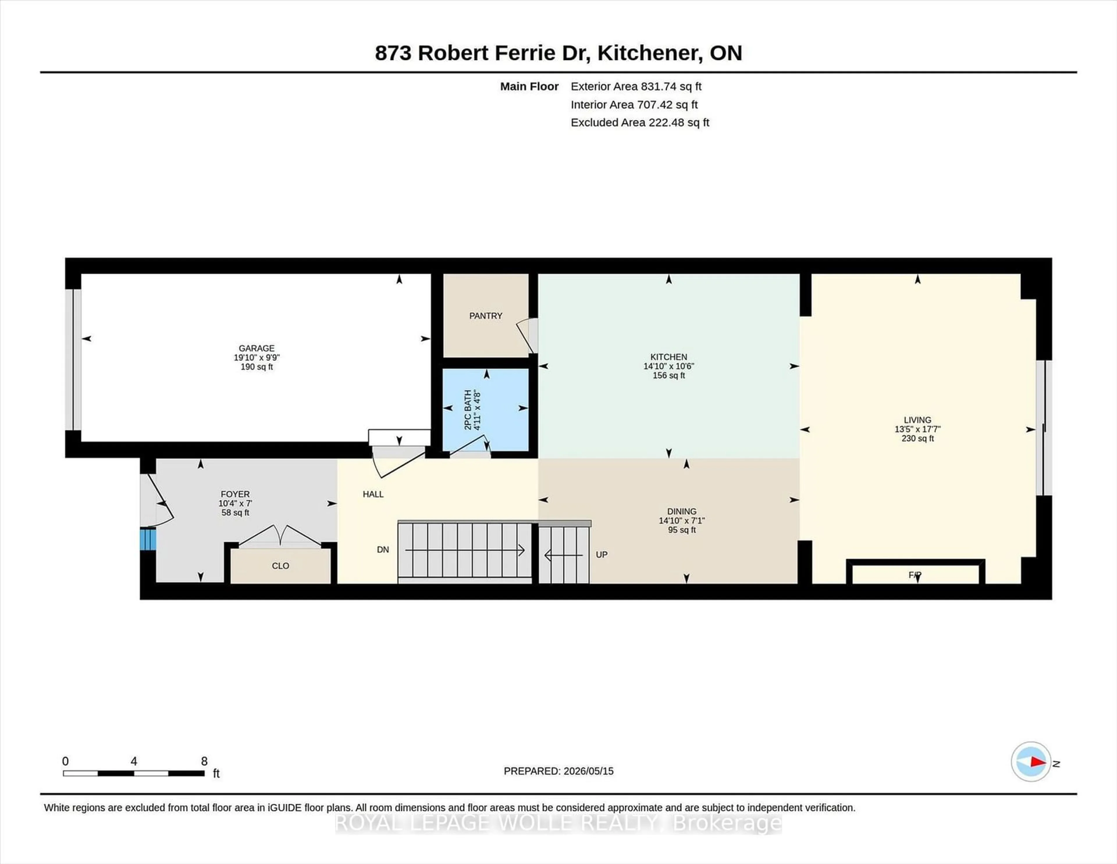 Floor plan for 873 Robert Ferrie Dr, Kitchener Ontario N2R 0P2