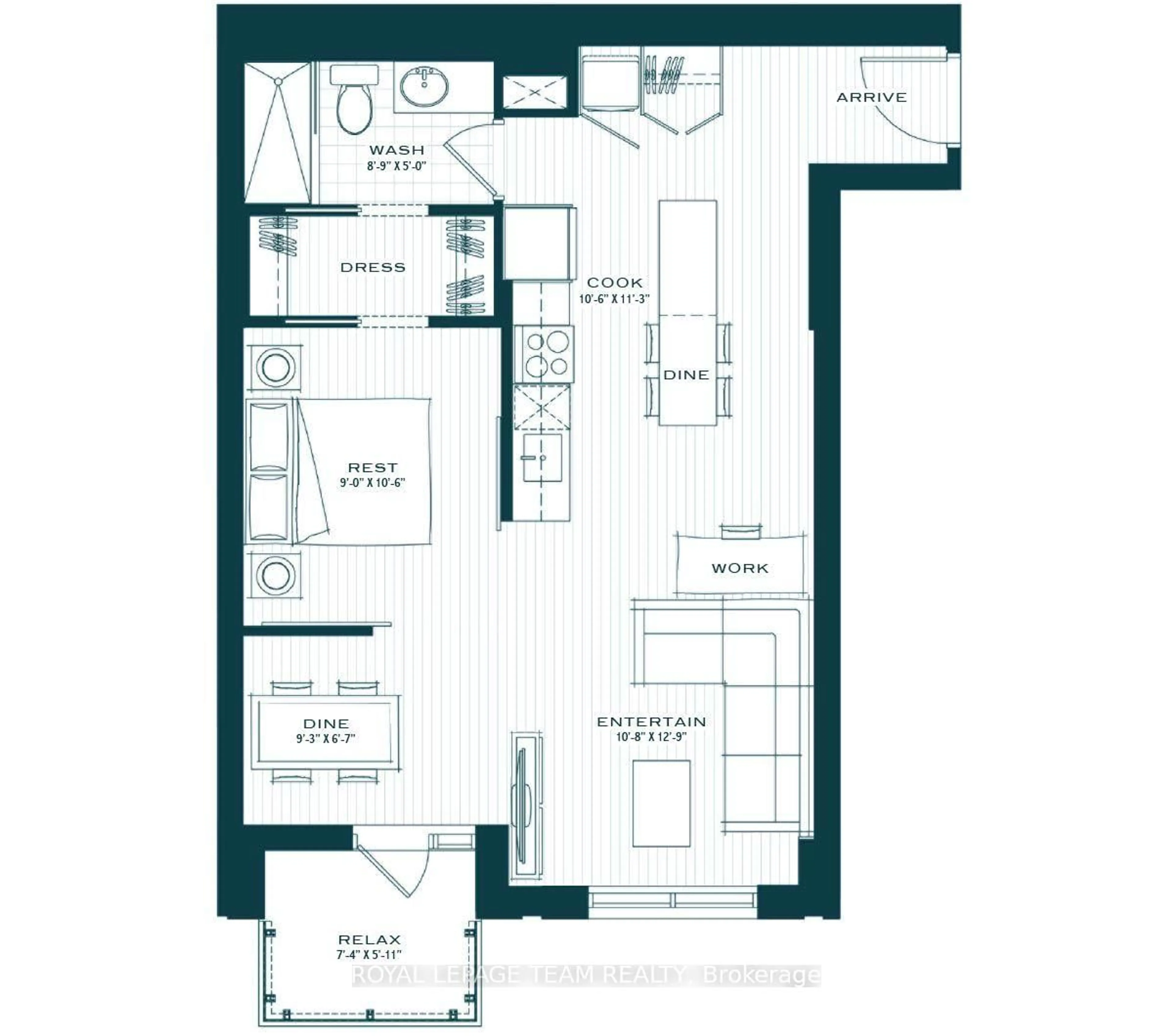 Floor plan for 10 Rosemount Ave #304, Ottawa Ontario K1Y 2Z3