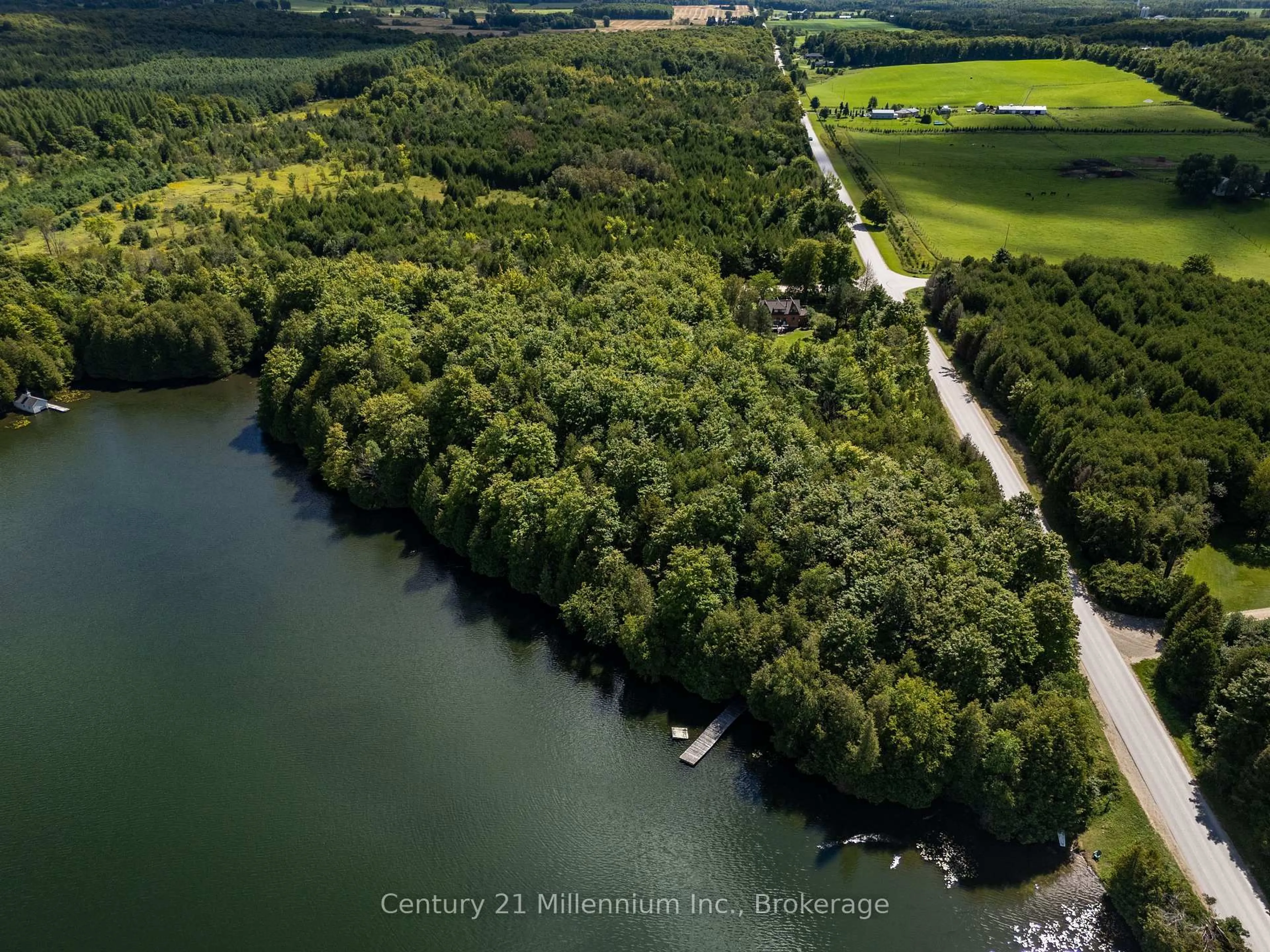 A pic from outside/outdoor area/front of a property/back of a property/a pic from drone, water/lake/river/ocean view for 425005 Irish Lake Rd, Grey Highlands Ontario N0C 1H0