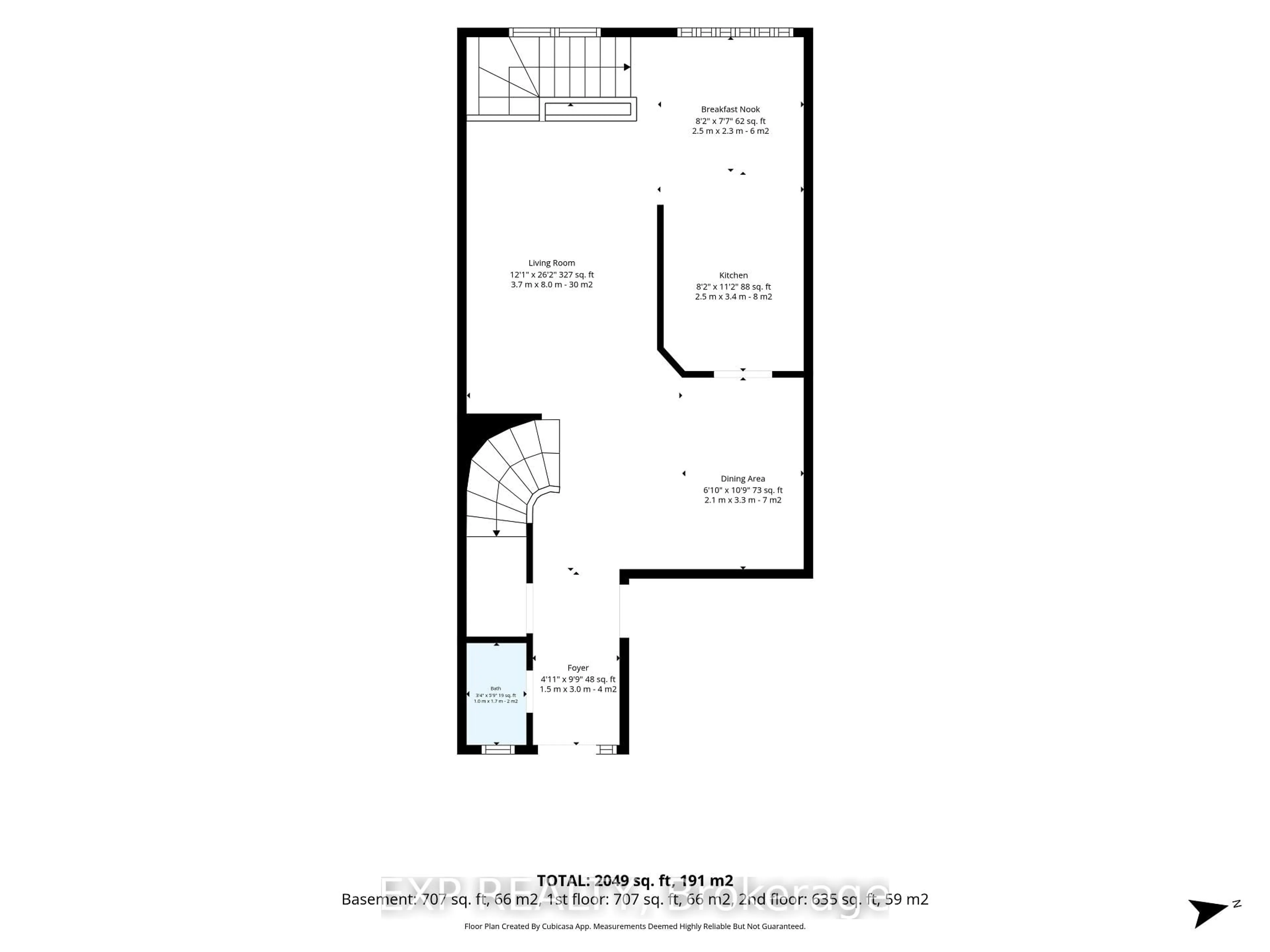 Floor plan for 4412 Wildmint Sq, Ottawa Ontario K1V 1N7