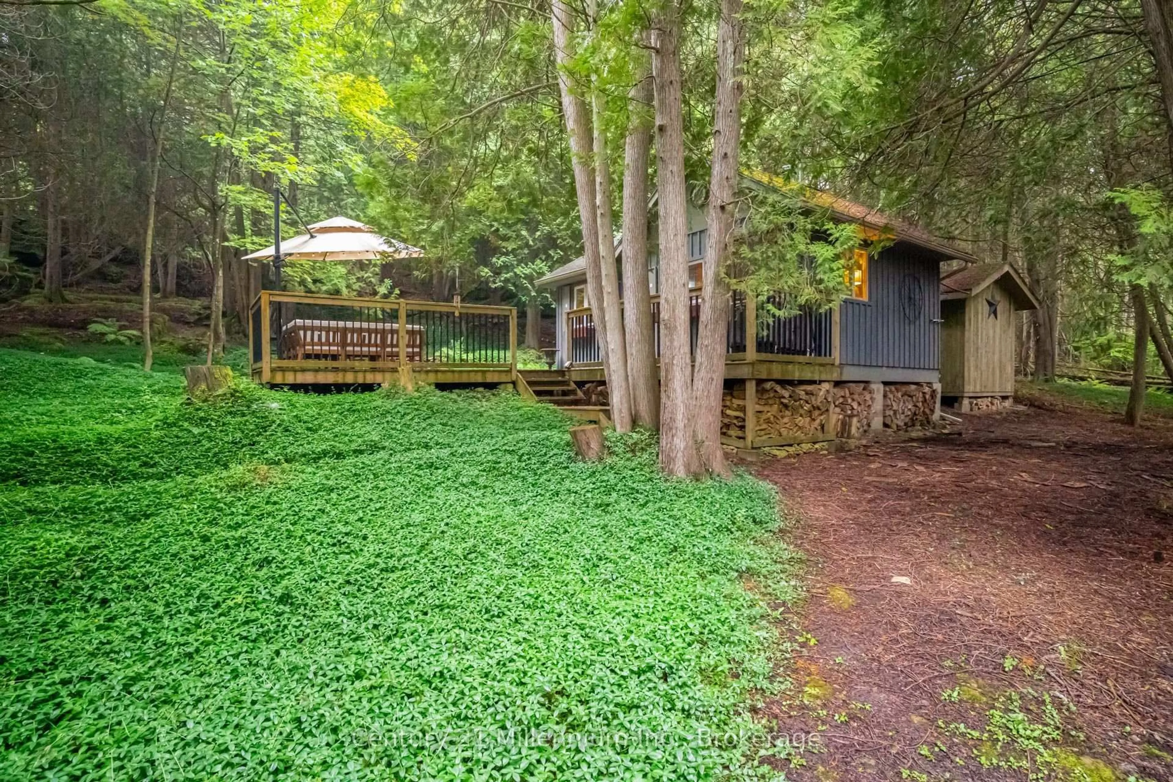 Patio, forest/trees view for 38 West Shore Rd, Northern Bruce Peninsula Ontario N0H 1W0
