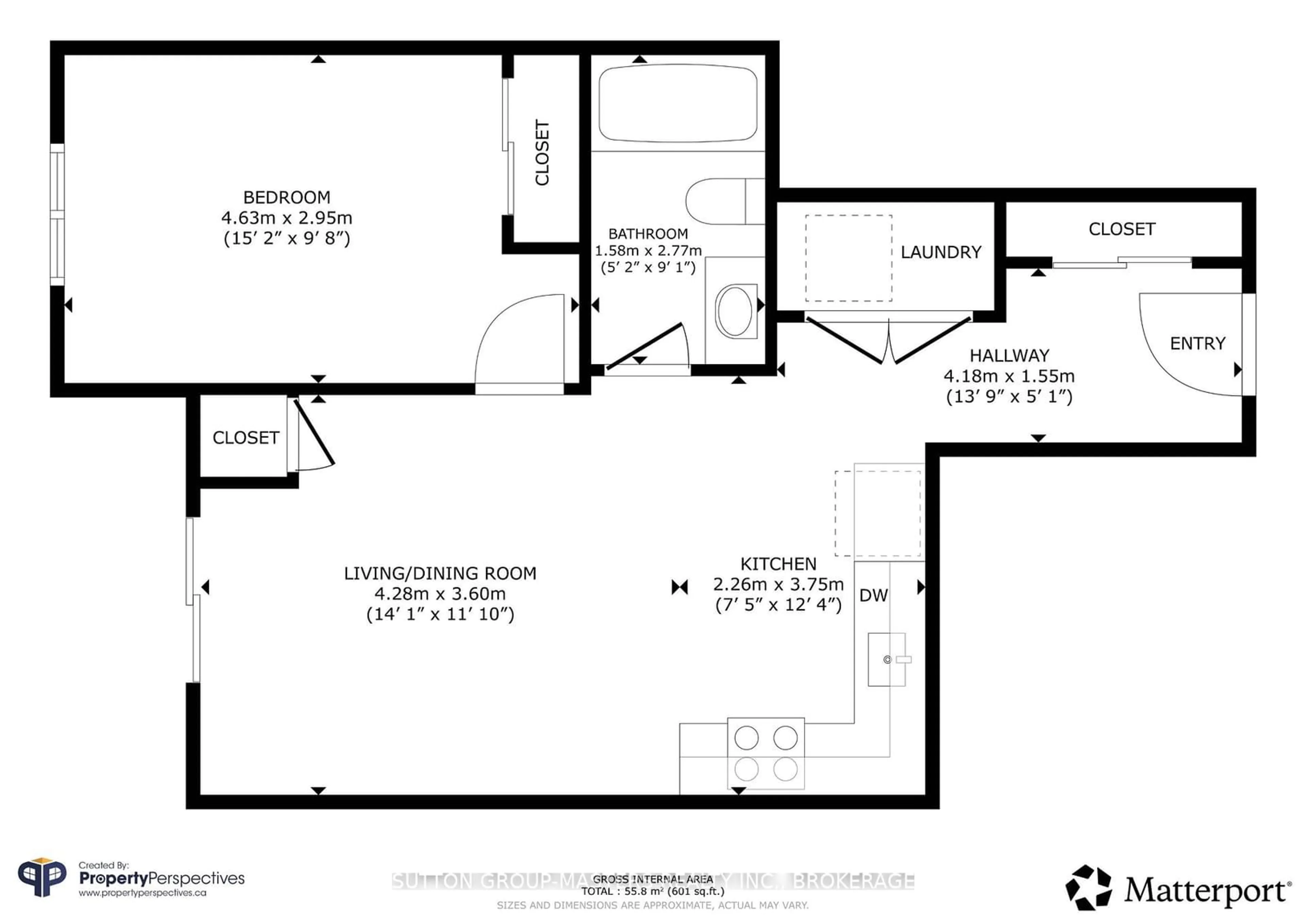 Floor plan for 501 Frontenac St #413, Kingston Ontario K7K 4L9