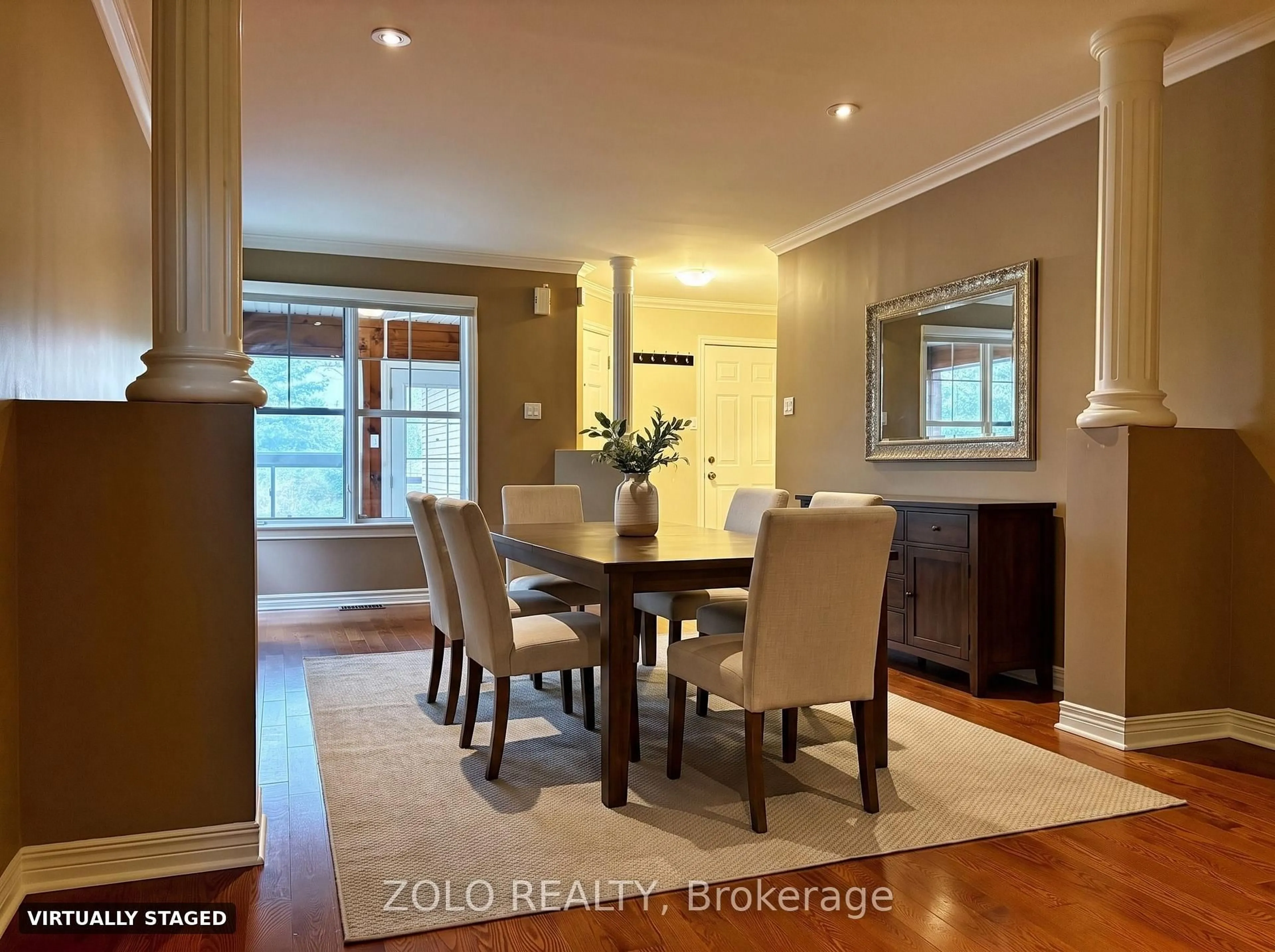 Dining room, wood/laminate floor for 255 Stoneway Dr, Ottawa Ontario K2G 6E9