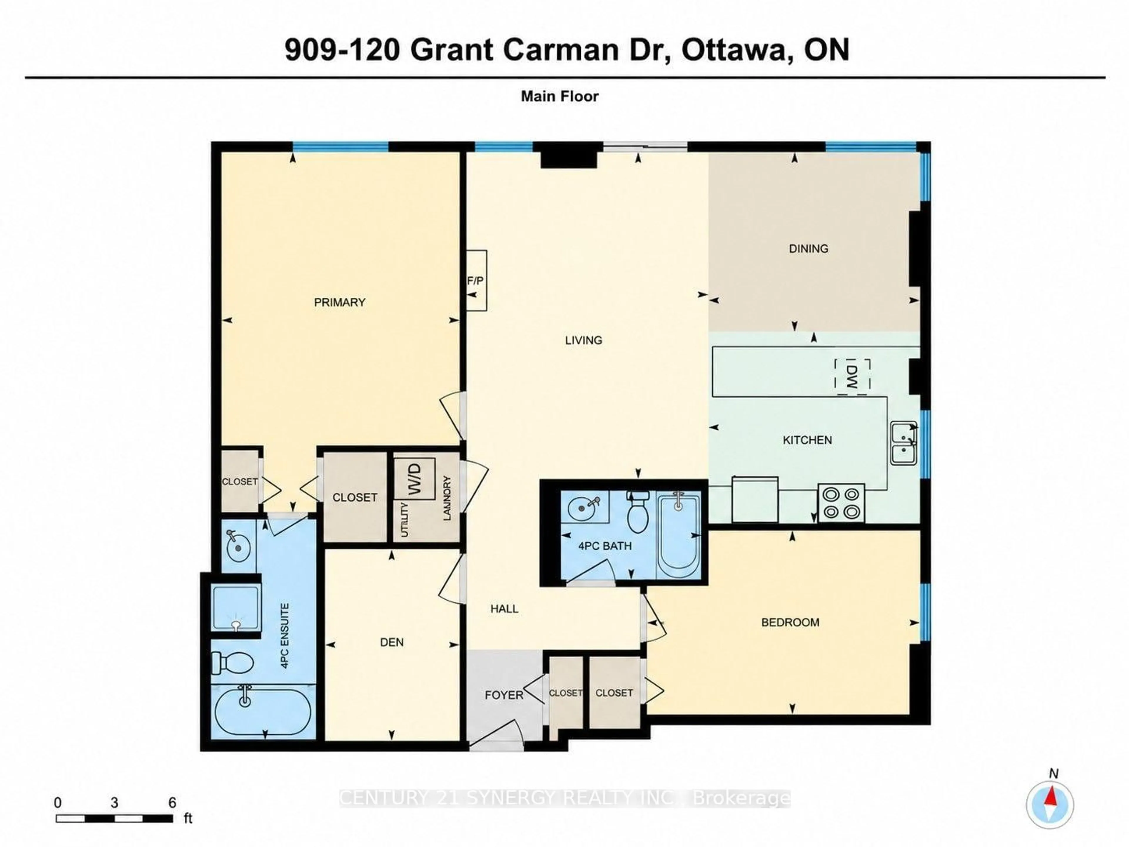 Floor plan for 120 Grant Carman Dr #909, Ottawa Ontario K2E 1C8