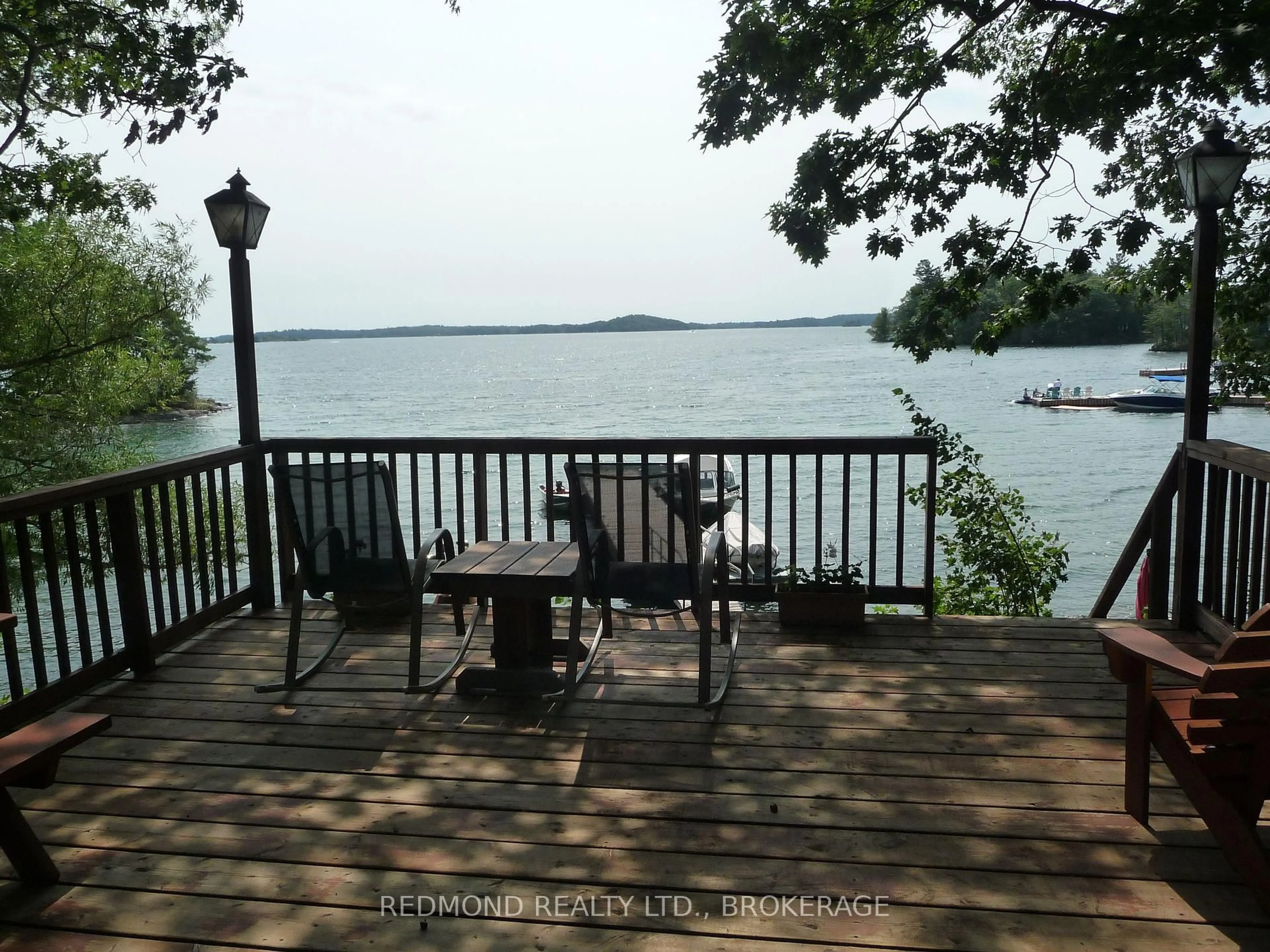 Patio, water/lake/river/ocean view for 387 Downie Island, Leeds and the Thousand Islands Ontario K0E 1L0