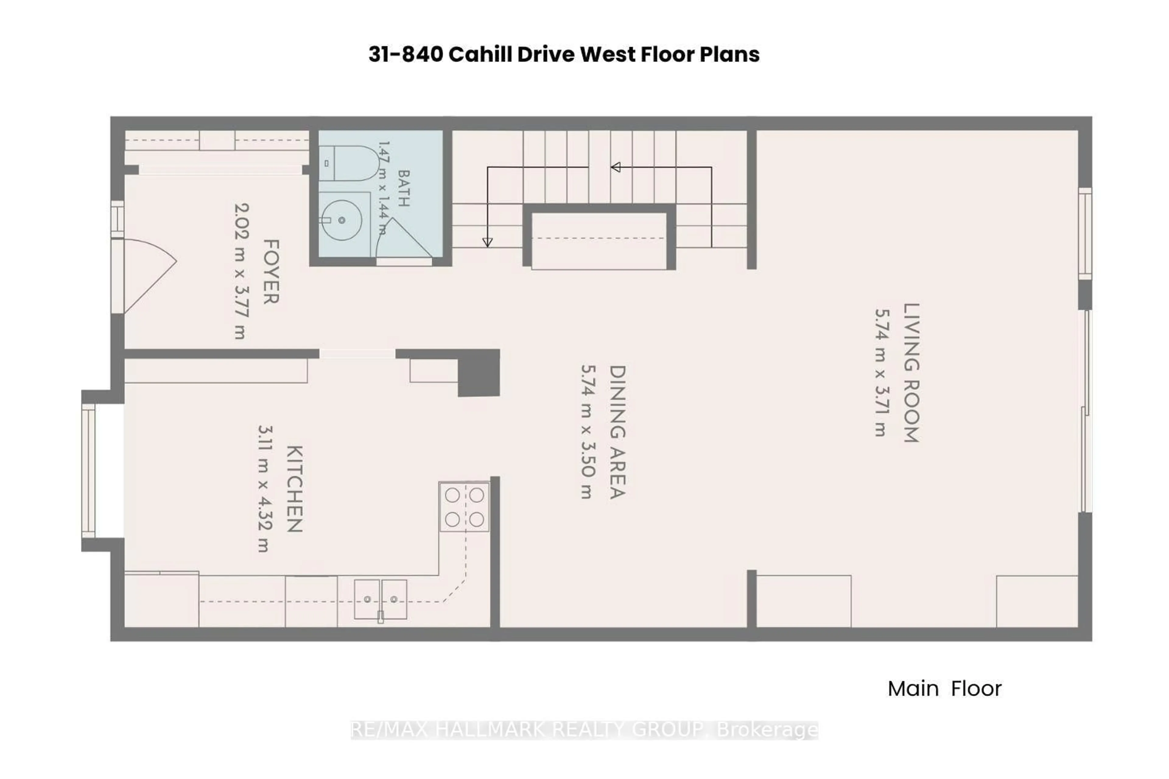 Floor plan for 840 Cahill Dr #31, Ottawa Ontario K1V 9K5