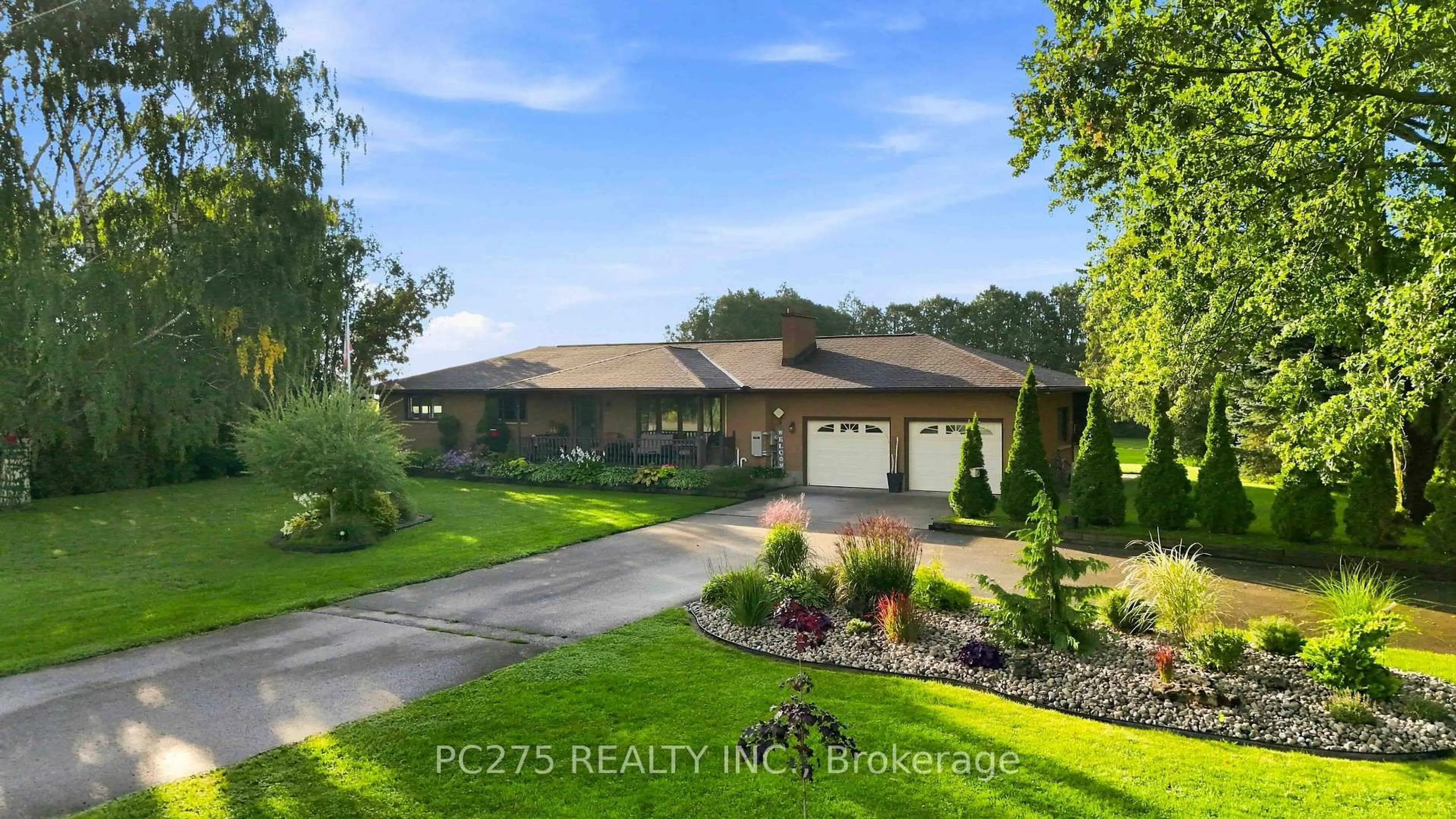 A pic from outside/outdoor area/front of a property/back of a property/a pic from drone, water/lake/river/ocean view for 15195 Nine Mile Rd, Middlesex Centre Ontario N0M 2A0