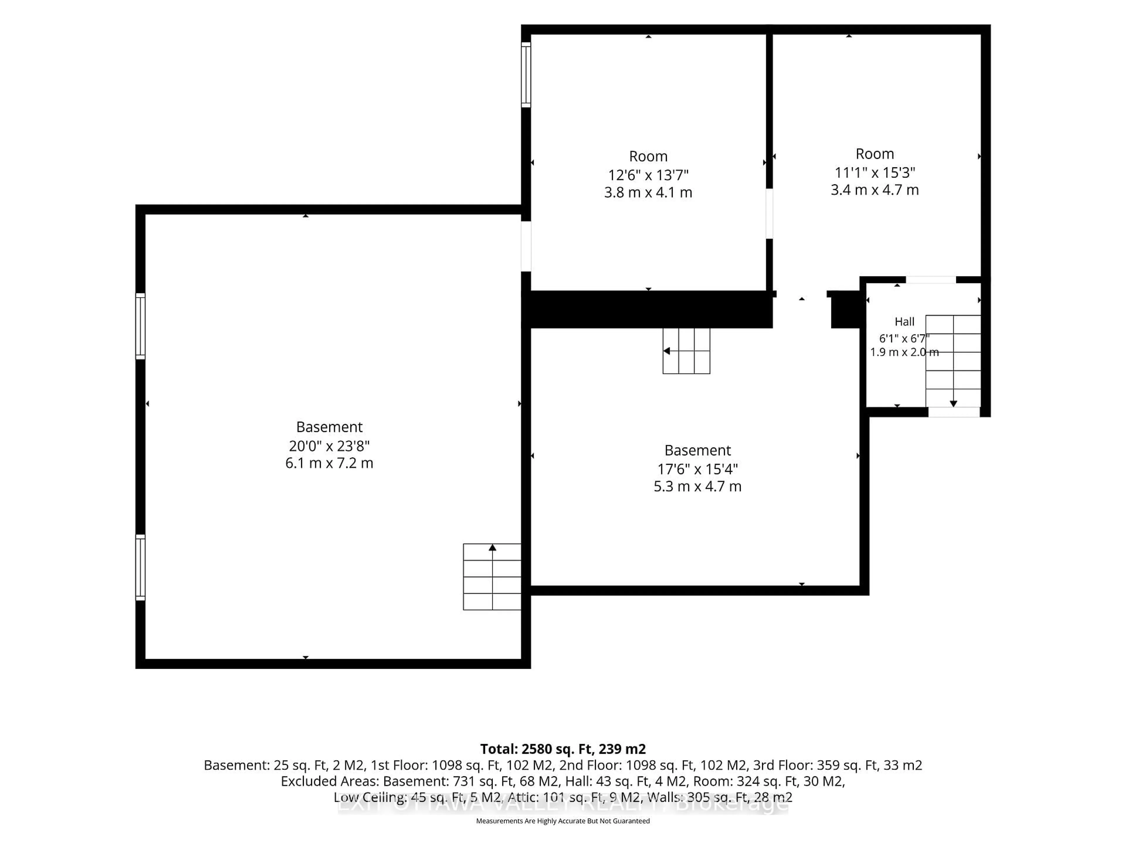 Floor plan for 283 & 285 William St, Pembroke Ontario K8A 1P2