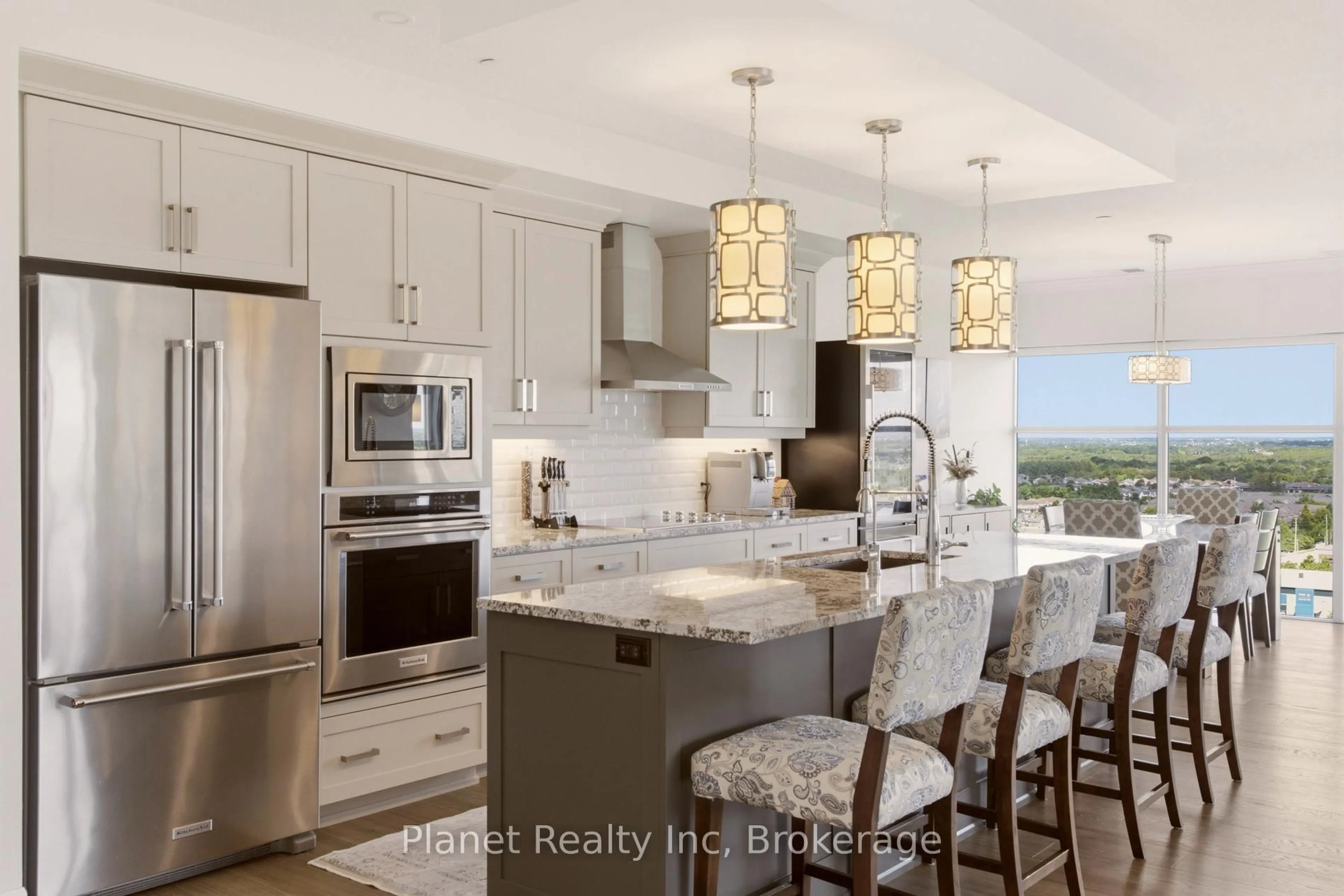 Open concept kitchen, ceramic/tile floor for 1878 Gordon St #910, Guelph Ontario N1L 0P4