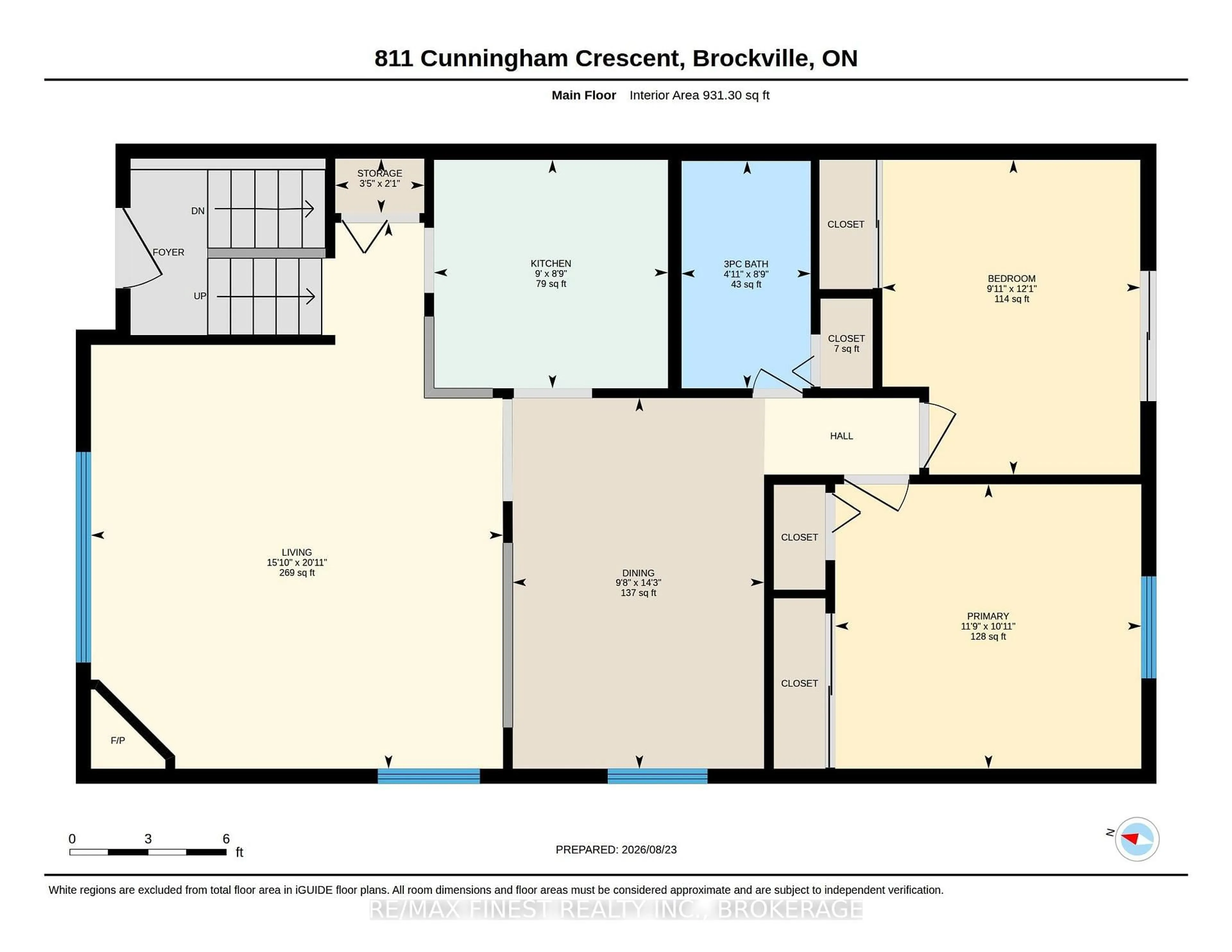 Floor plan for 811 Cunningham Cres, Brockville Ontario K6V 6H3