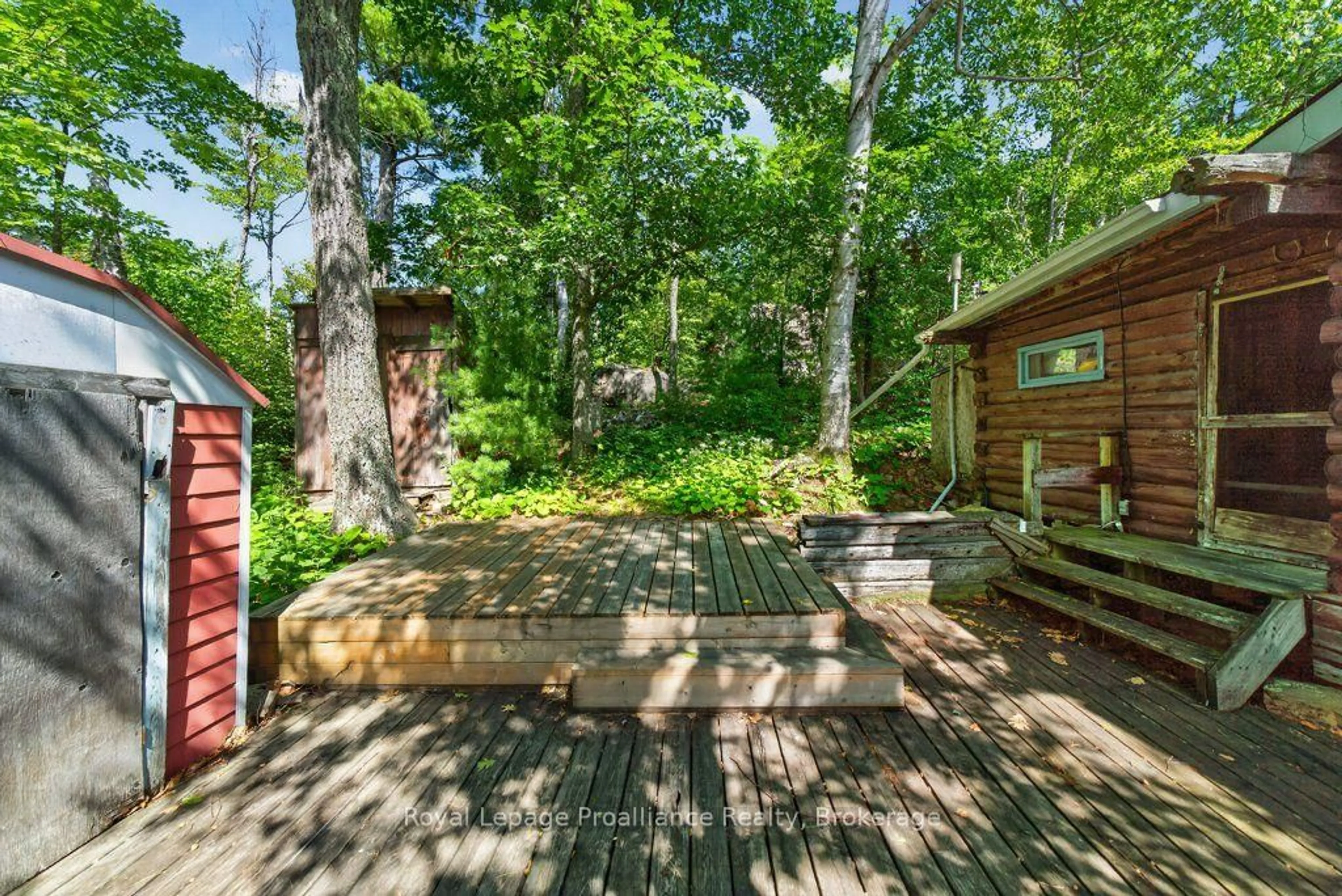 Patio, forest/trees view for 125 Mazinaw Lake Boat Access, Cloyne Ontario K0H 1K0