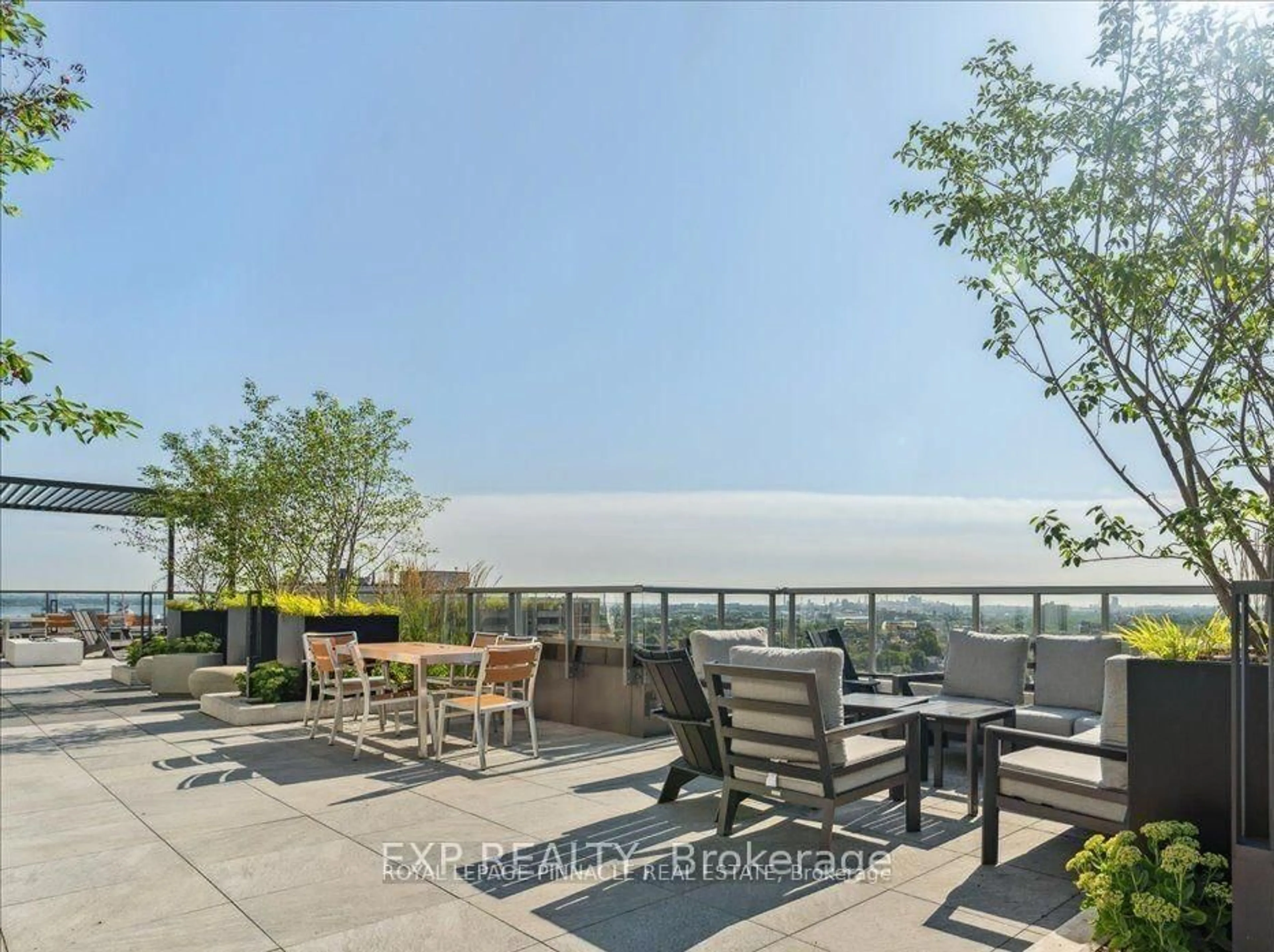 Patio, city buildings view from balcony for 212 KING WILLIAM St #1405, Hamilton Ontario L8R 3N9