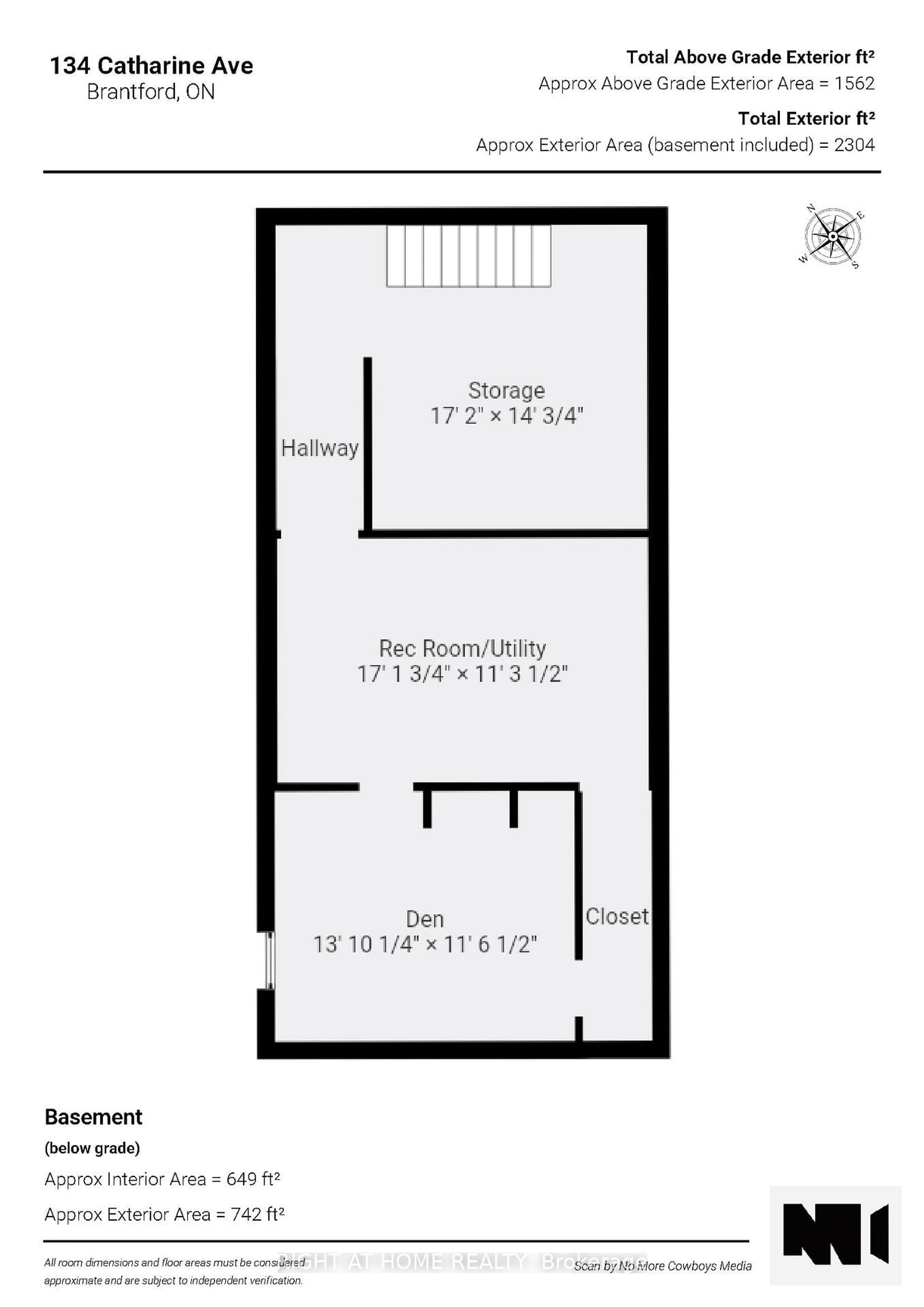 Floor plan for 134 Catharine Ave, Brantford Ontario N3T 1Y4