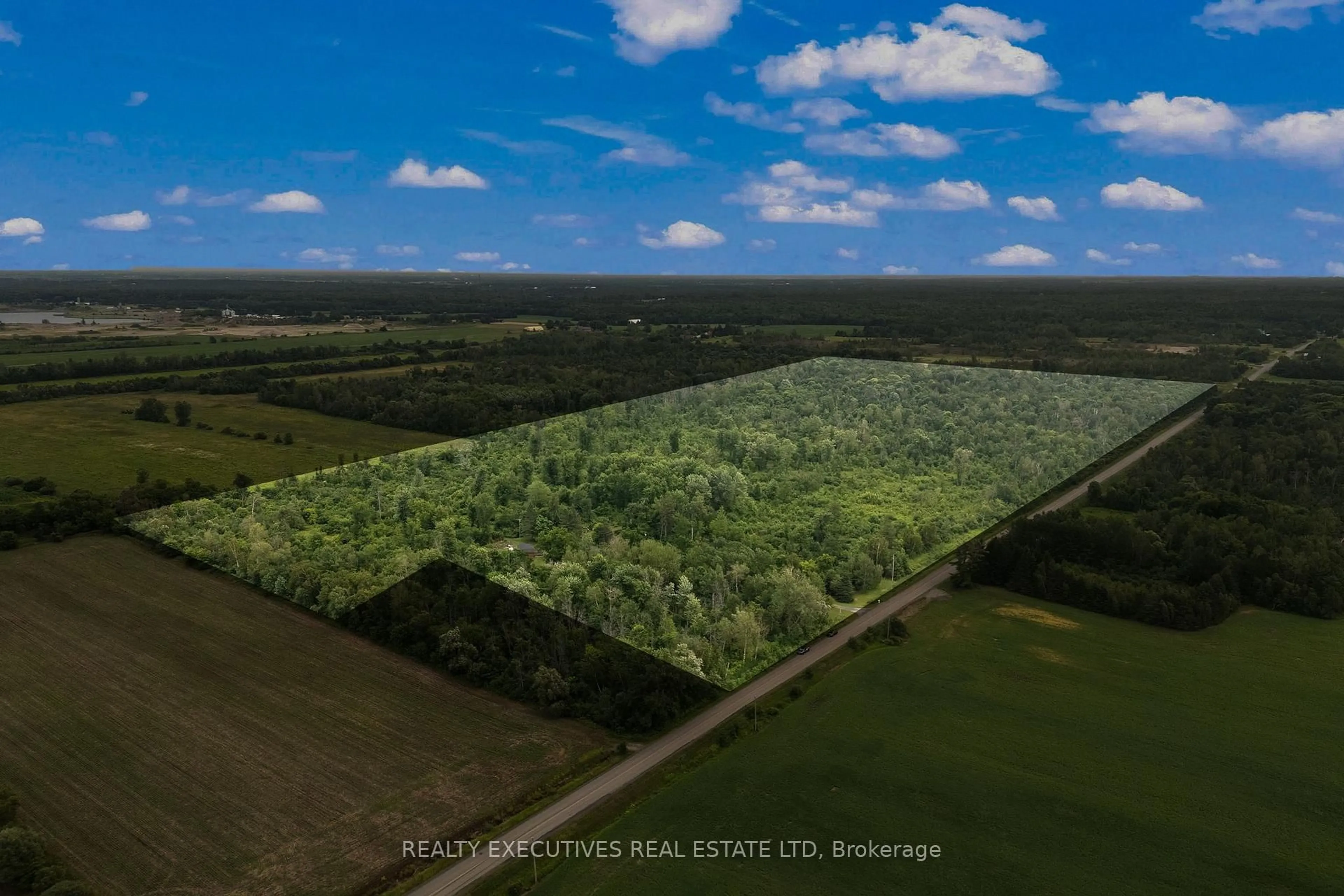 A pic from outside/outdoor area/front of a property/back of a property/a pic from drone, forest/trees view for 785 Boundary Rd, North Dundas Ontario K0E 1S0