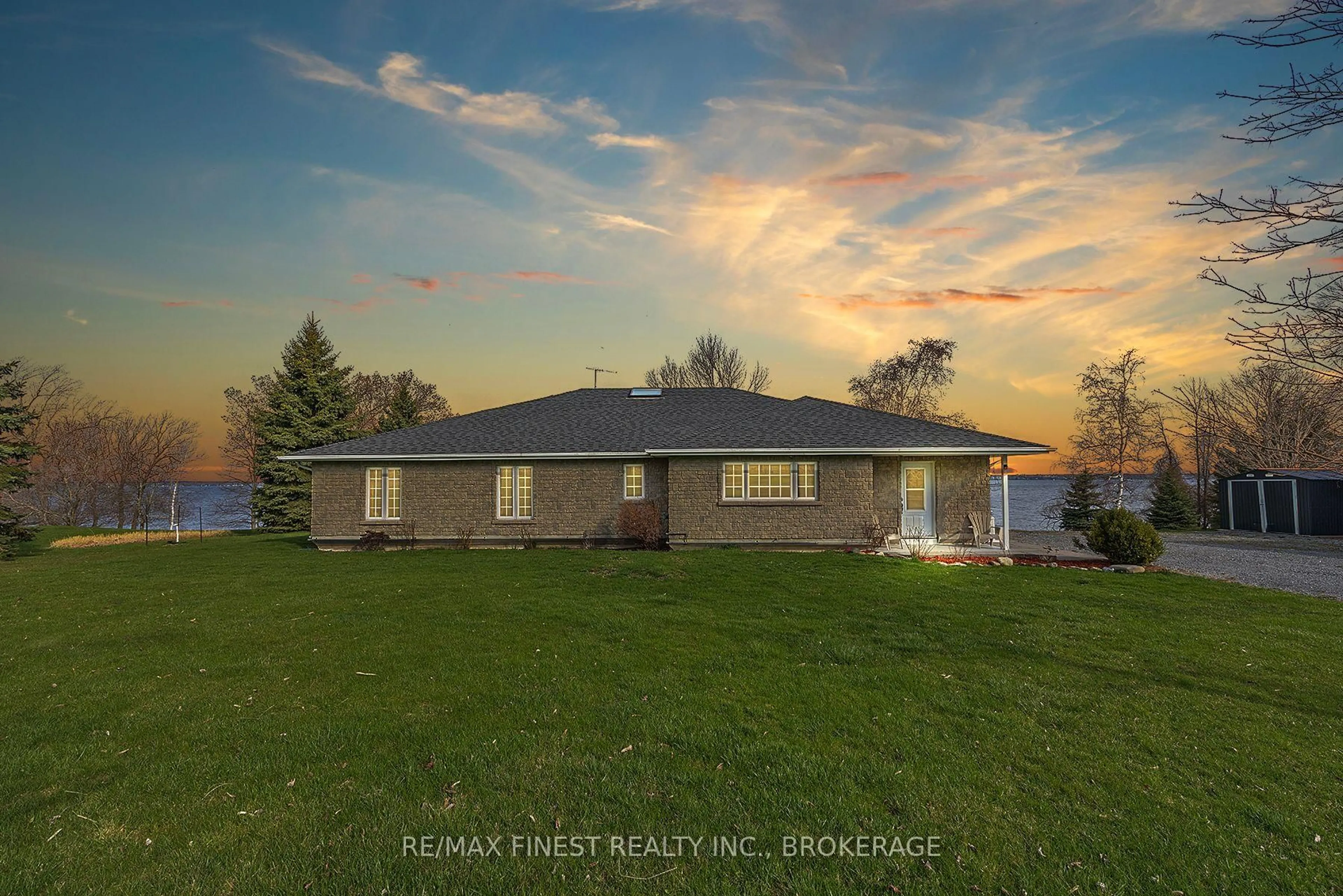 A pic from outside/outdoor area/front of a property/back of a property/a pic from drone, water/lake/river/ocean view for 2800 Front Rd, Stella Ontario K0H 2S0