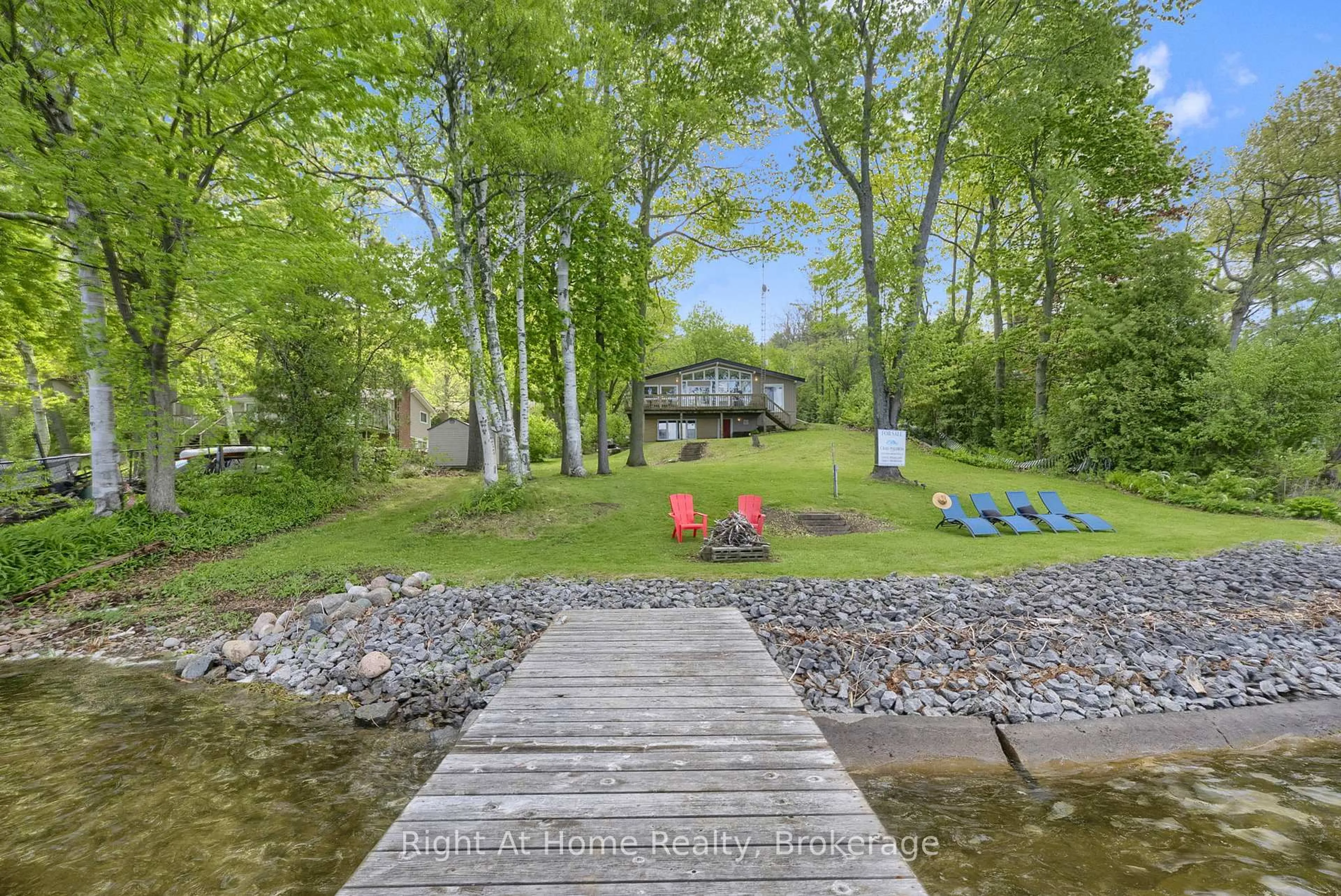 A pic from outside/outdoor area/front of a property/back of a property/a pic from drone, water/lake/river/ocean view for 7508 Bamsey Dr, Hamilton Township Ontario K0L 1E0