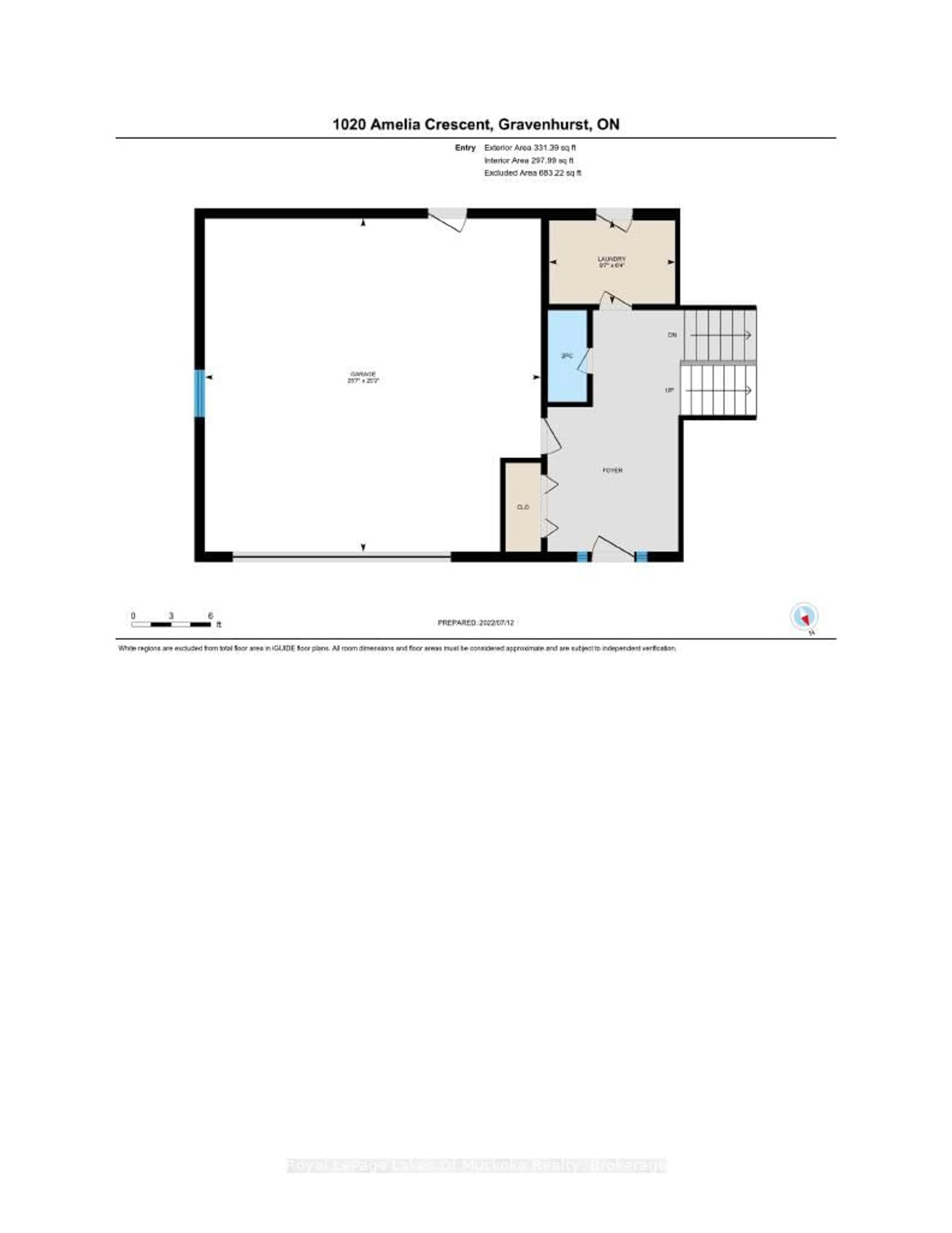 Floor plan for 1020 AMELIA Cres, Gravenhurst Ontario P0E 1G0
