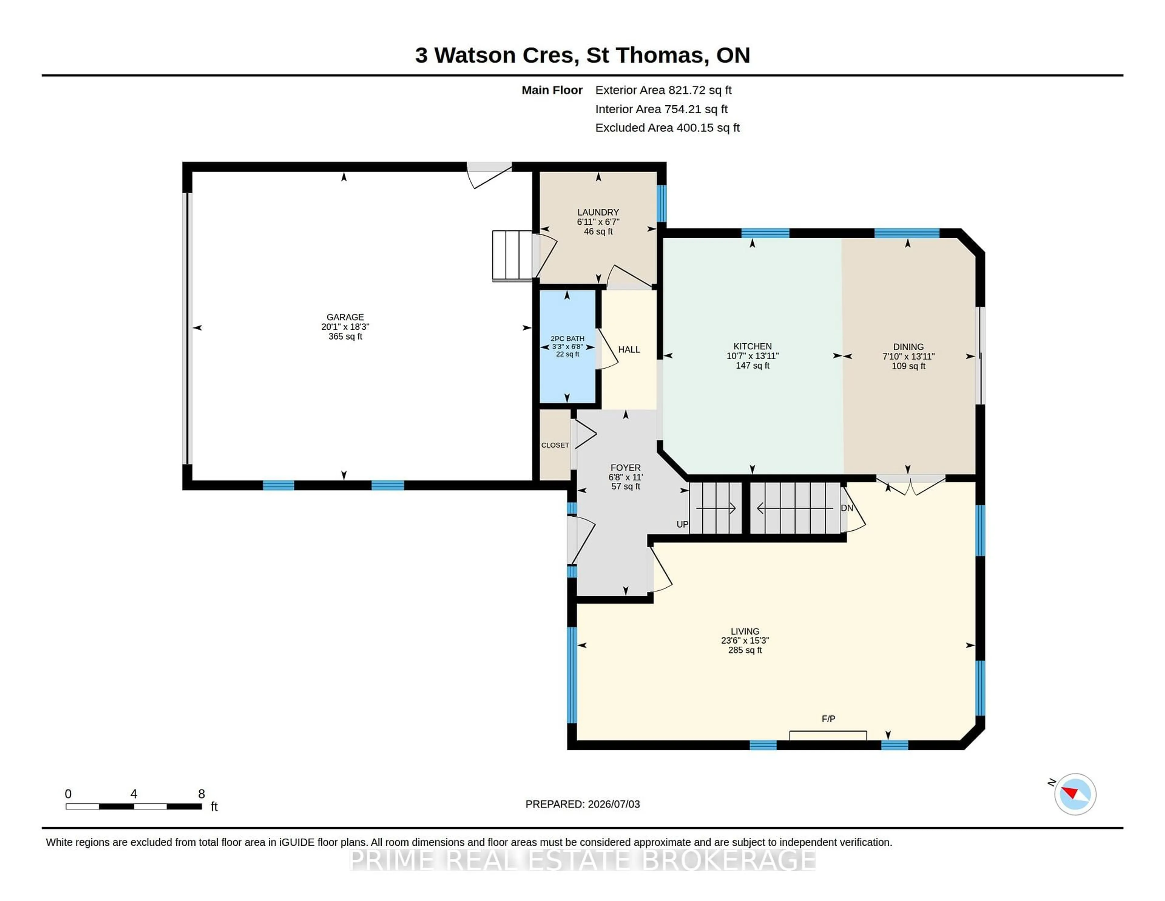 Floor plan for 3 Watson Cres, Central Elgin Ontario N5P 4P9