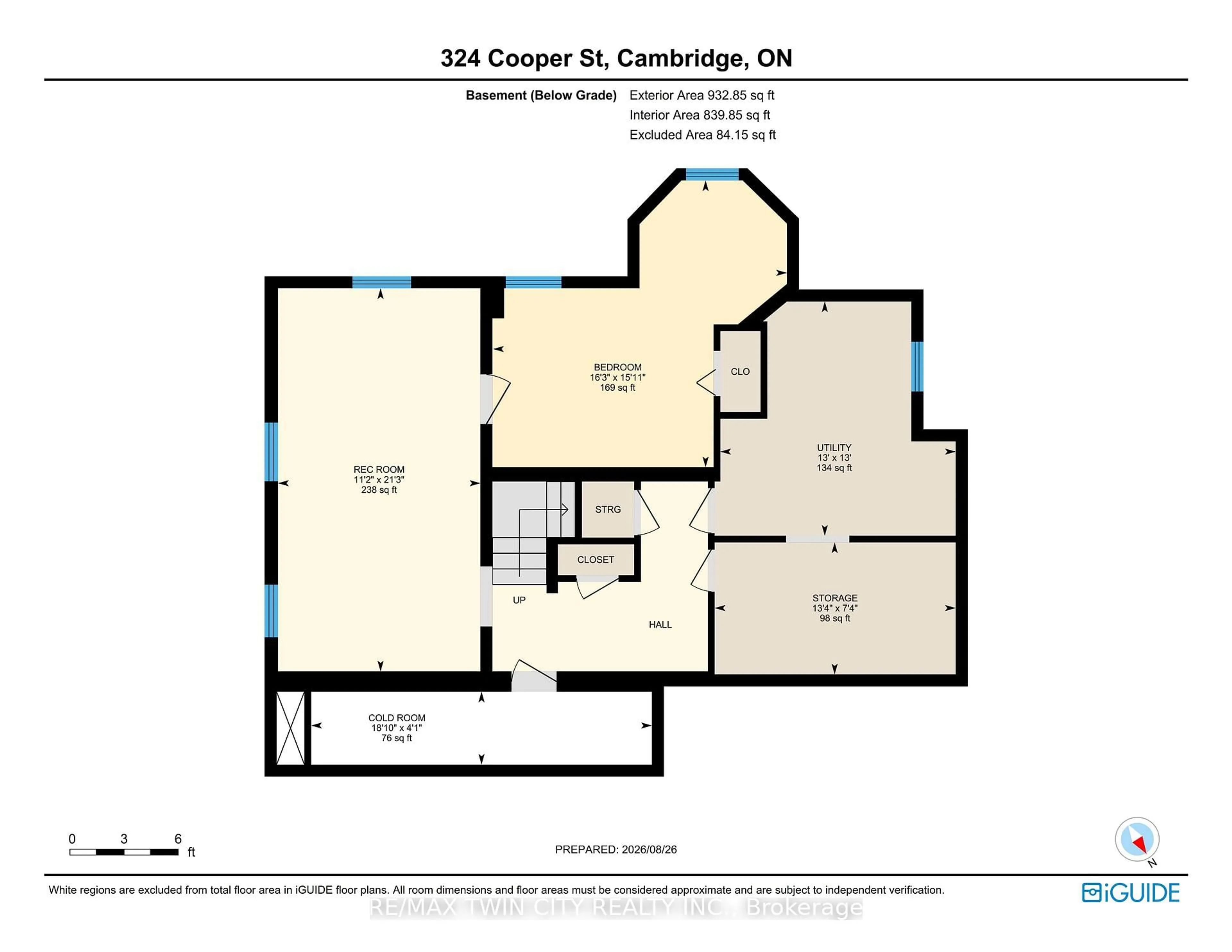 Floor plan for 324 Cooper St, Cambridge Ontario N3C 3X8
