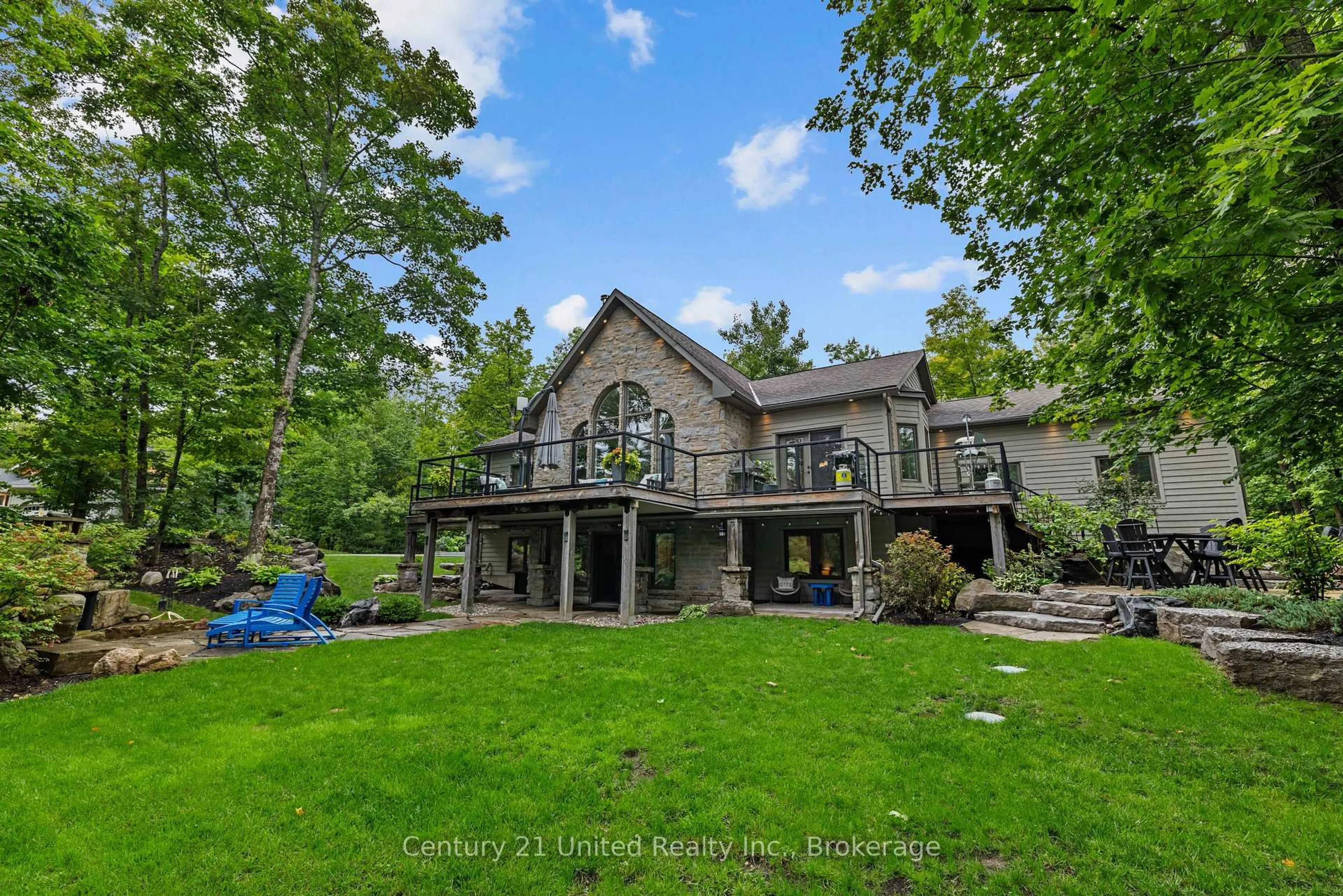 A pic from outside/outdoor area/front of a property/back of a property/a pic from drone, water/lake/river/ocean view for 37 Mitchell Cres, Trent Lakes Ontario K0L 1J0