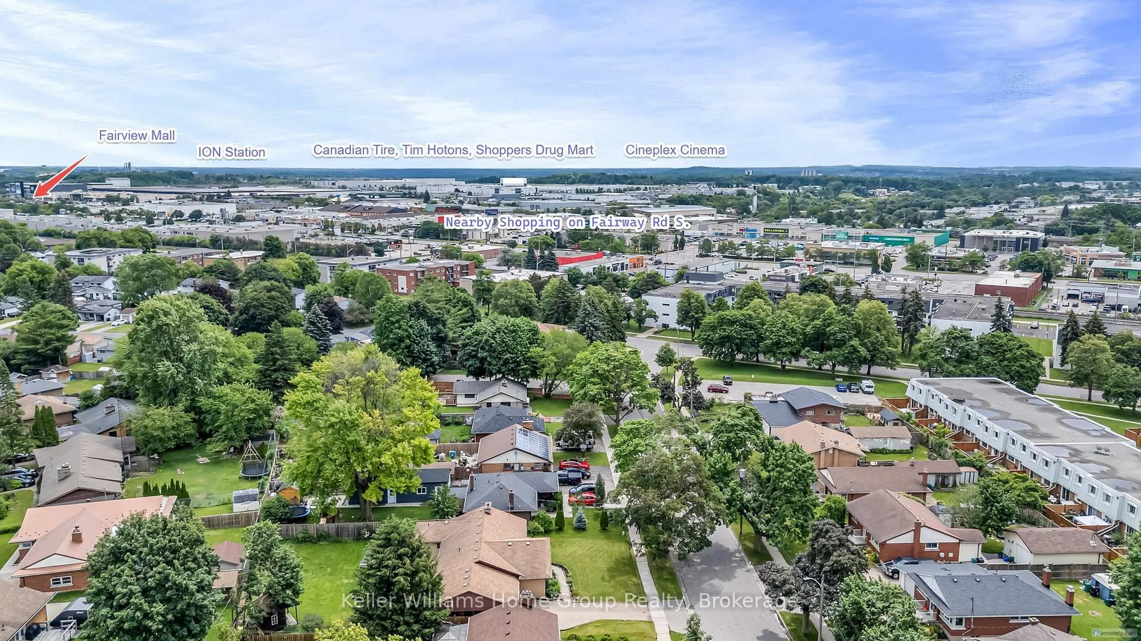 A pic from outside/outdoor area/front of a property/back of a property/a pic from drone, water/lake/river/ocean view for 58 Reyburn Ave, Kitchener Ontario N2C 2B2