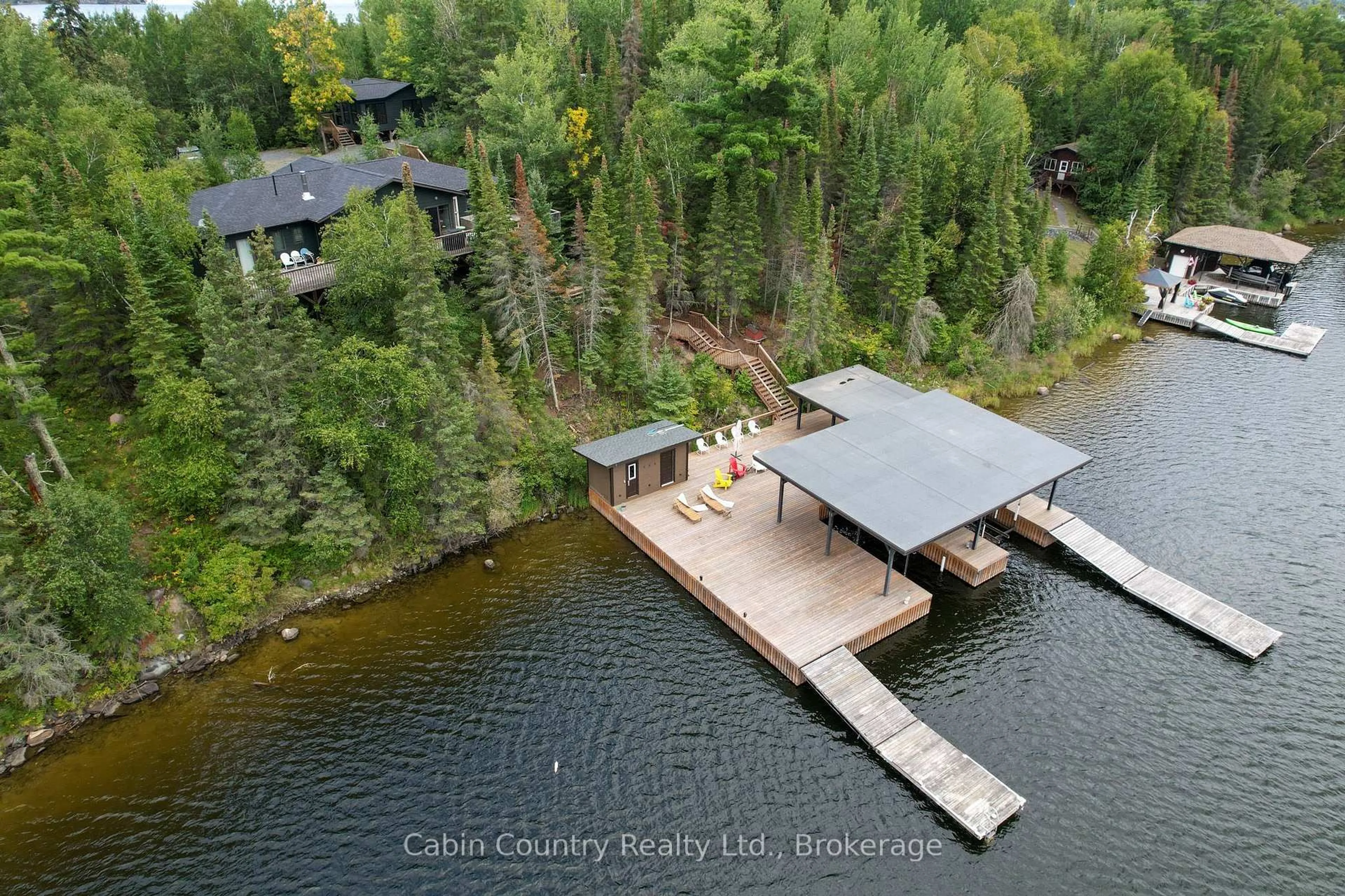 A pic from outside/outdoor area/front of a property/back of a property/a pic from drone, water/lake/river/ocean view for 1-55 Lily Pad, Kenora Remote Area Ontario P0X 1C0