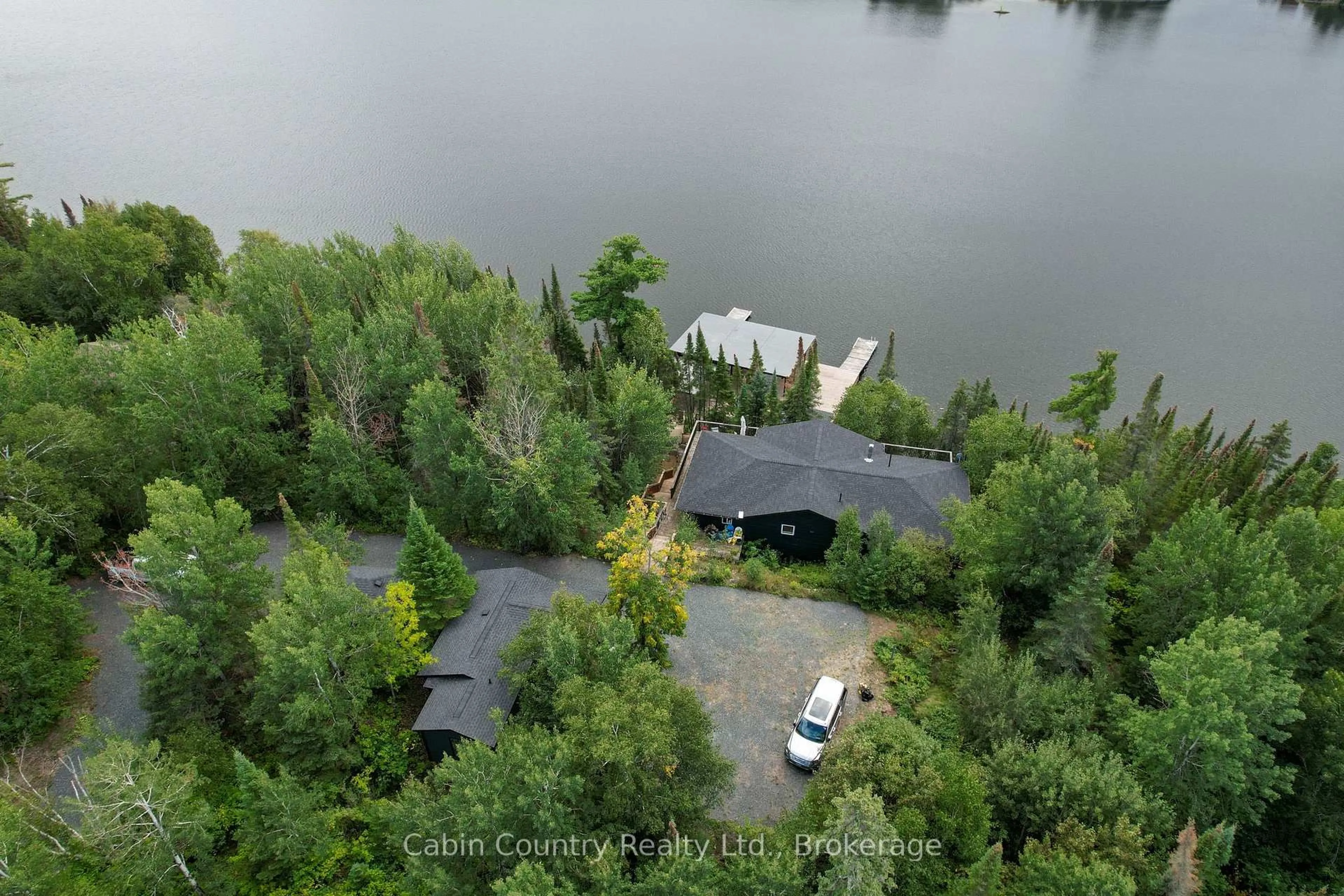 A pic from outside/outdoor area/front of a property/back of a property/a pic from drone, water/lake/river/ocean view for 1-55 Lily Pad, Kenora Remote Area Ontario P0X 1C0