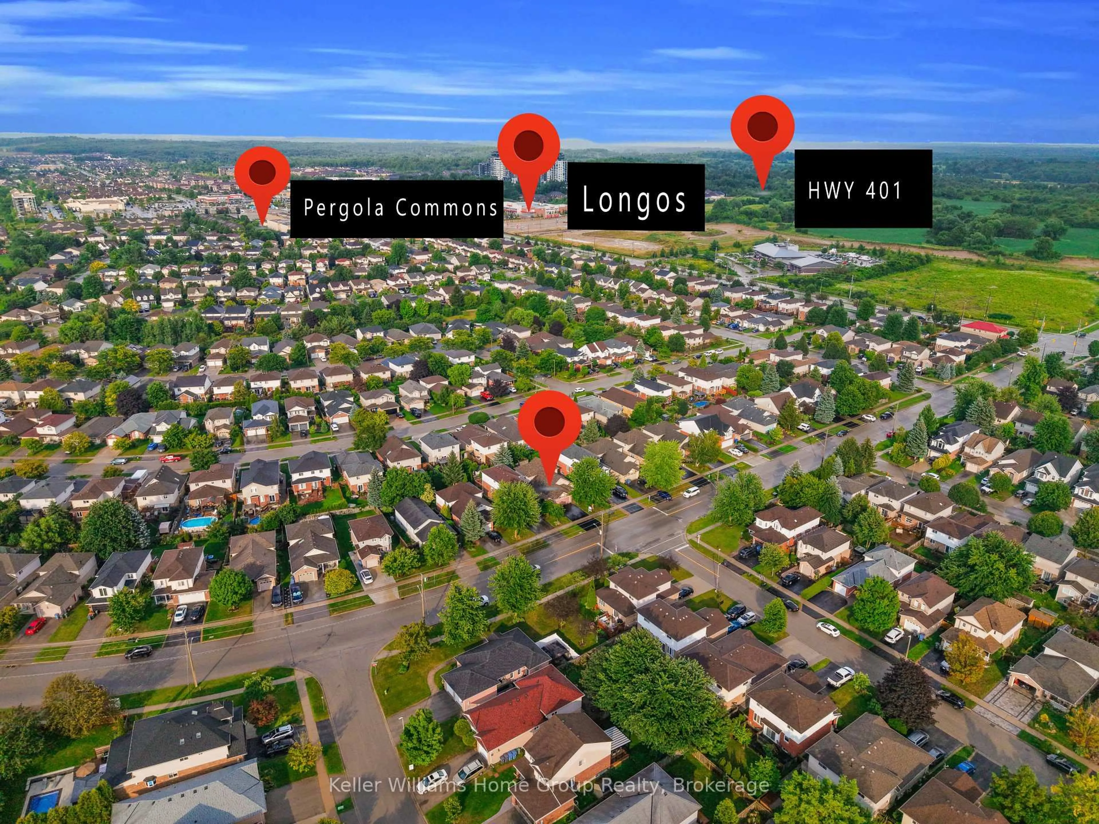 A pic from outside/outdoor area/front of a property/back of a property/a pic from drone, street for 148 Clairfields Dr, Guelph Ontario N1G 5A3