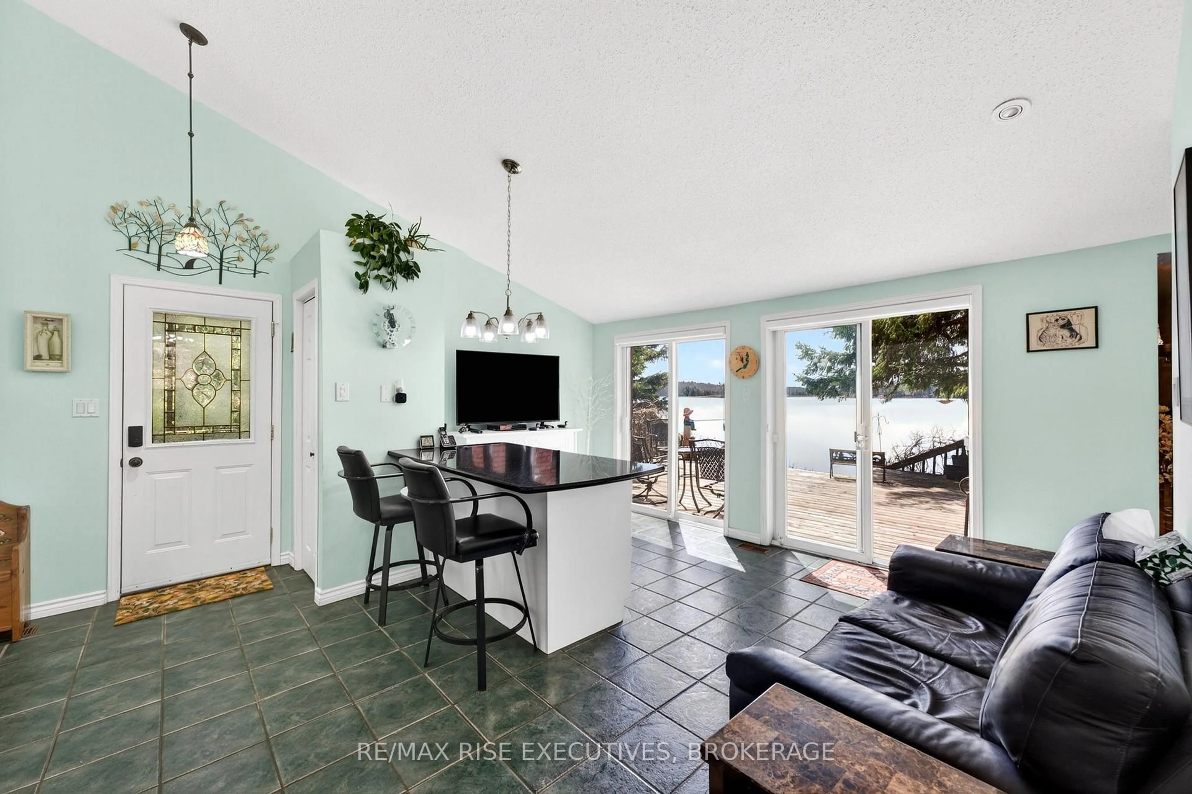 Open concept kitchen, ceramic/tile floor for 3481 Buck Point Lane, Inverary Ontario K0H 1X0
