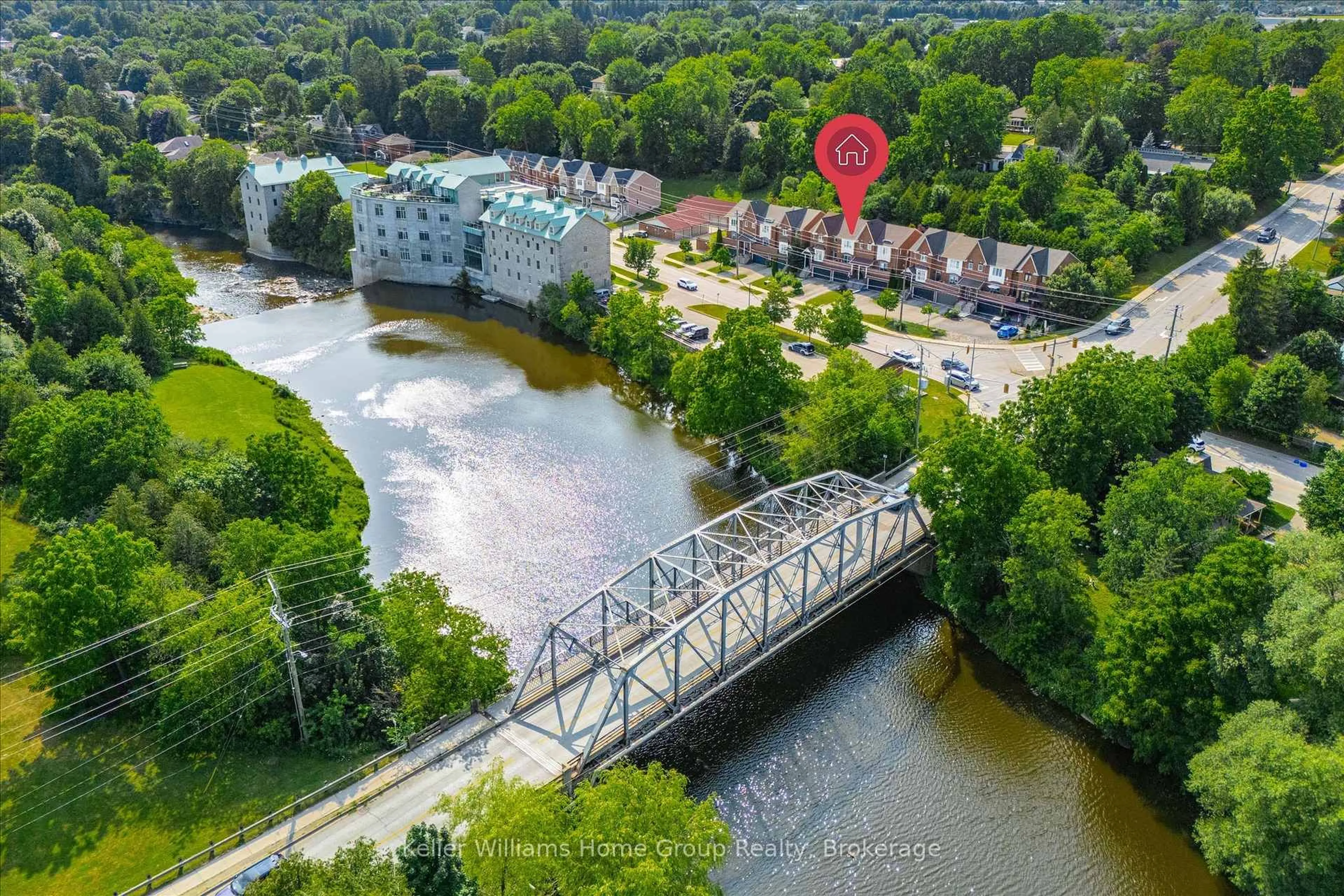 A pic from outside/outdoor area/front of a property/back of a property/a pic from drone, water/lake/river/ocean view for 487 St Andrew St, Centre Wellington Ontario N1M 3V6