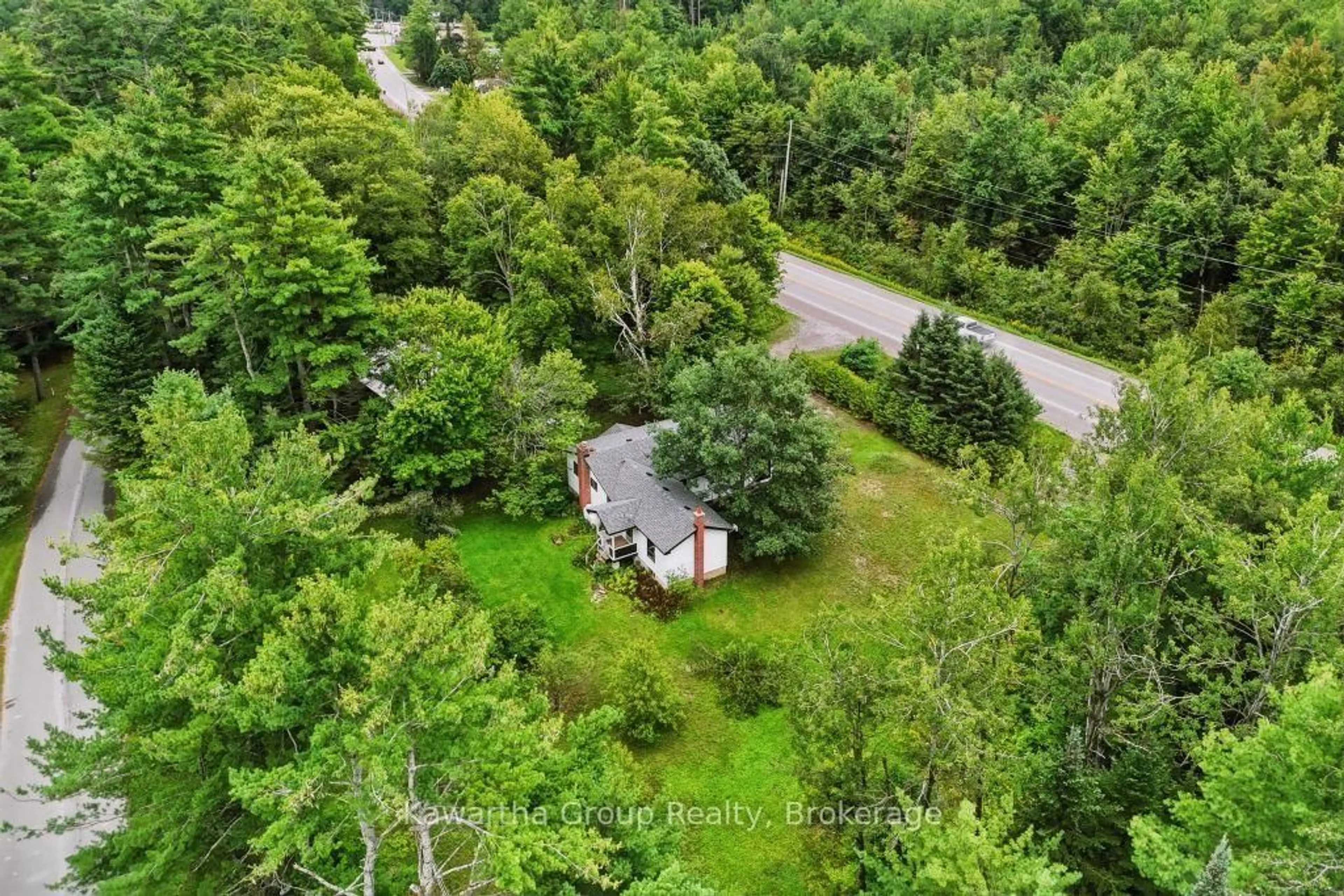 A pic from outside/outdoor area/front of a property/back of a property/a pic from drone, forest/trees view for 15 Cameron Rd, Kawartha Lakes Ontario K0M 2L0