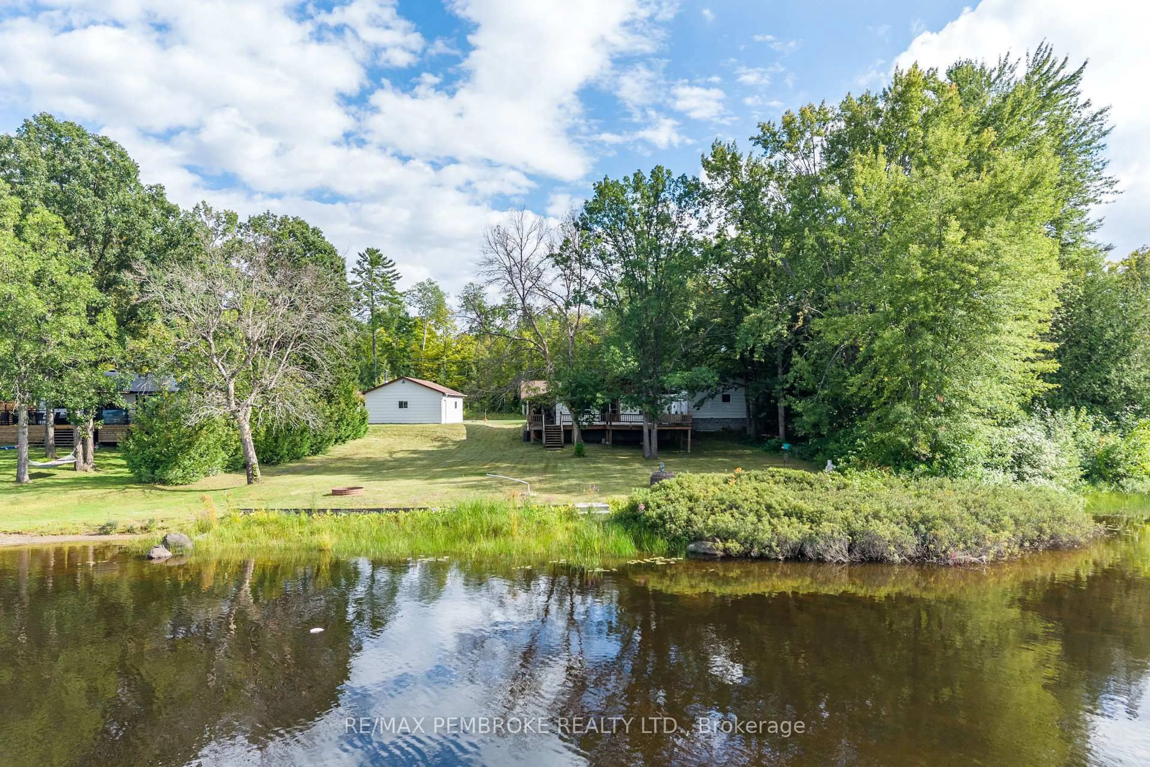 A pic from outside/outdoor area/front of a property/back of a property/a pic from drone, water/lake/river/ocean view for 69 Sinkhole Tr, Westmeath Ontario K0J 2L0