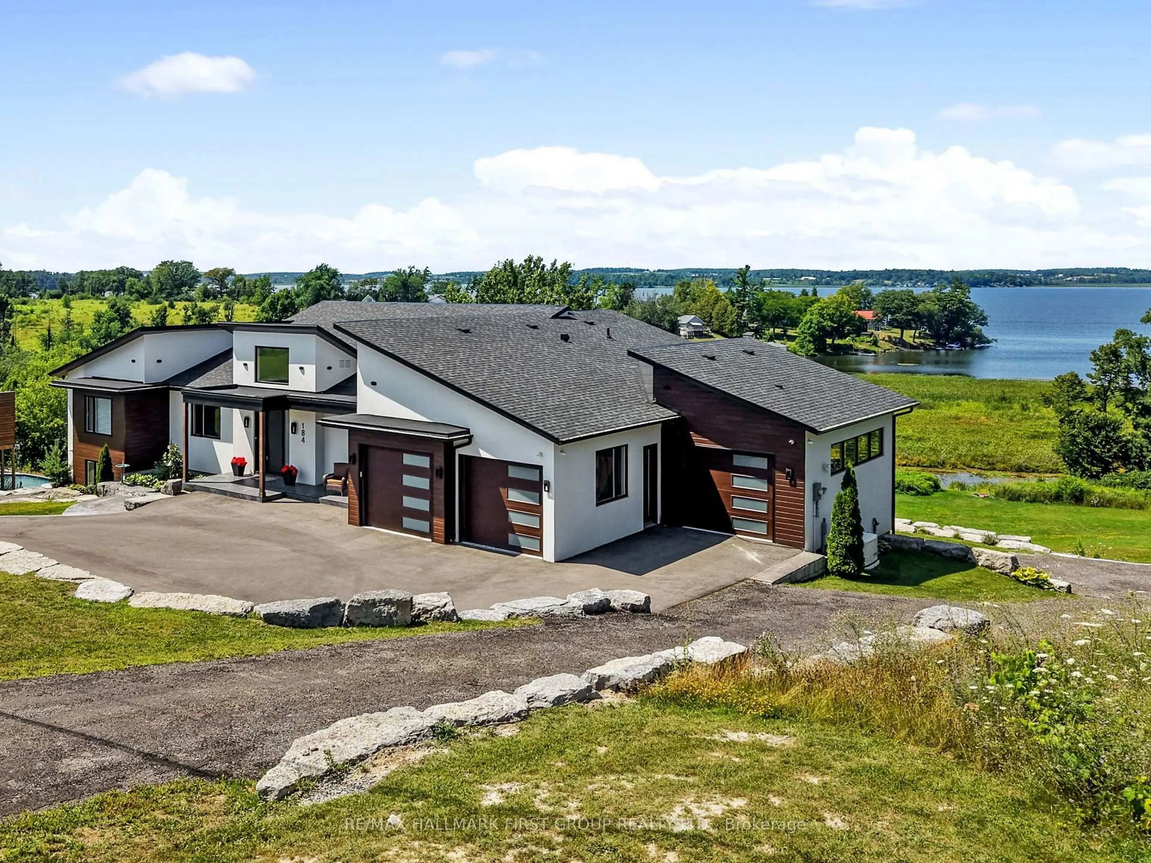 A pic from outside/outdoor area/front of a property/back of a property/a pic from drone, water/lake/river/ocean view for 184 Parkview Dr, Alnwick/Haldimand Ontario K0K 2G0