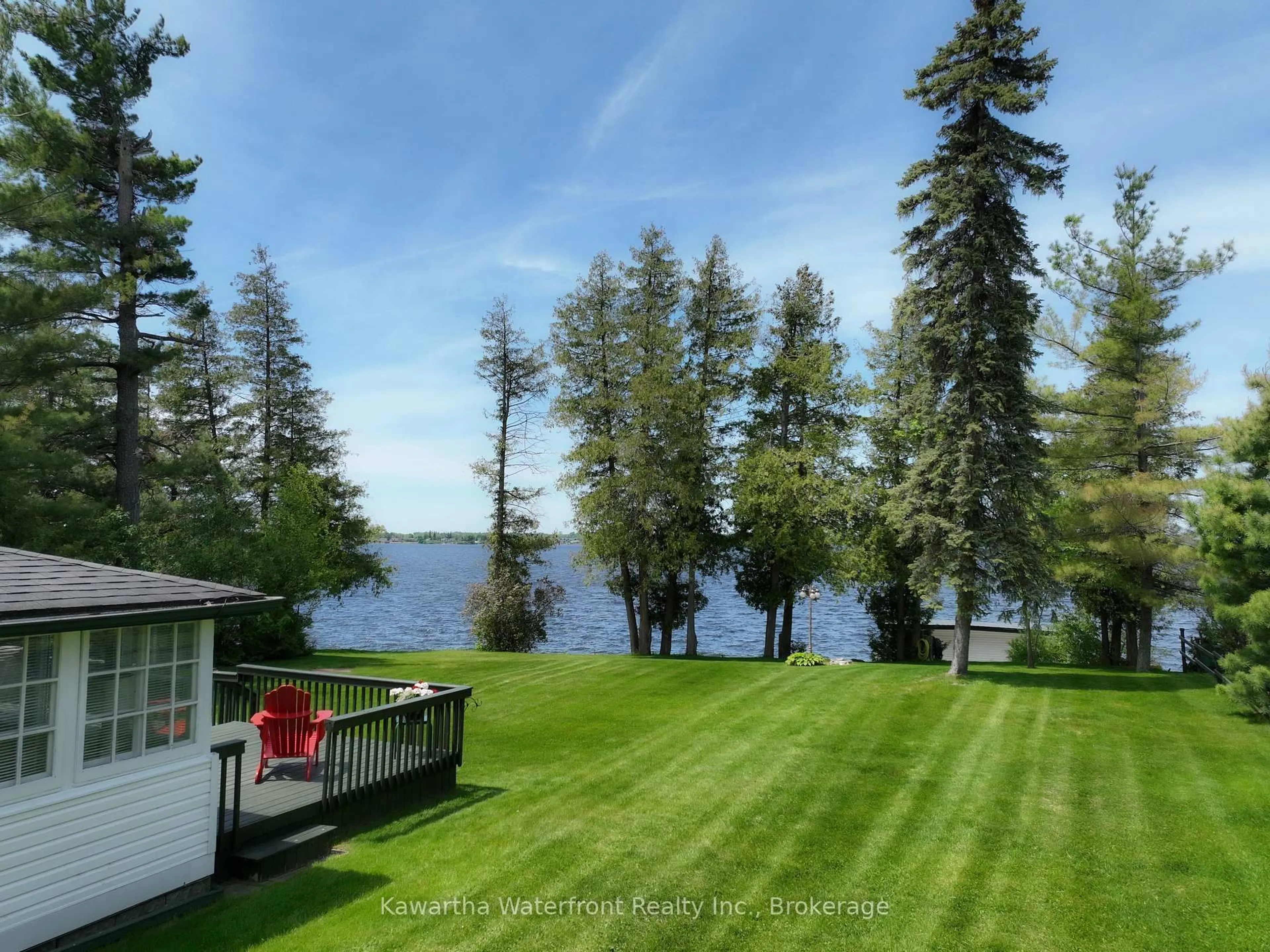 A pic from outside/outdoor area/front of a property/back of a property/a pic from drone, water/lake/river/ocean view for 48 Leslie Frost Lane, Kawartha Lakes Ontario K9V 4R6
