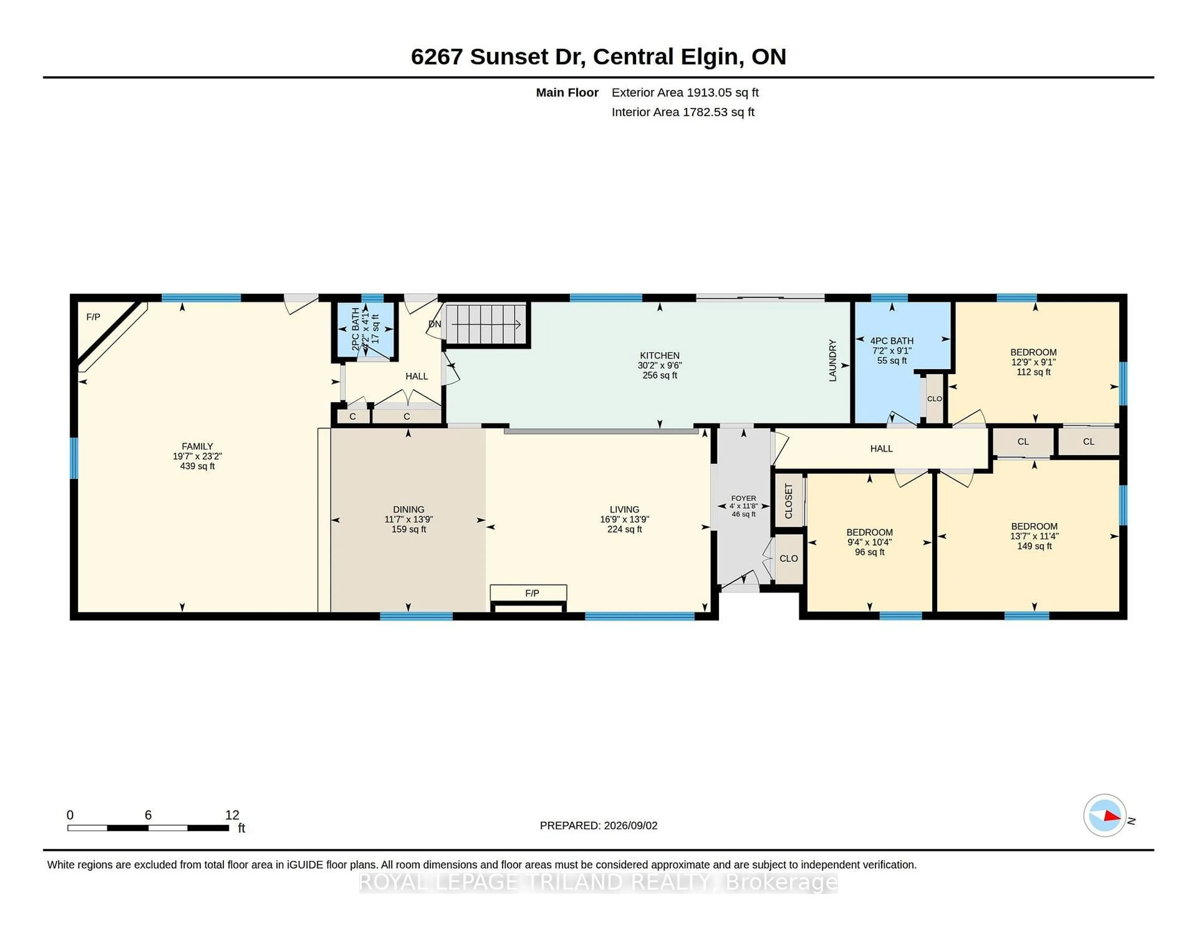 Floor plan for 6267 Sunset Rd, Central Elgin Ontario N0L 2L0