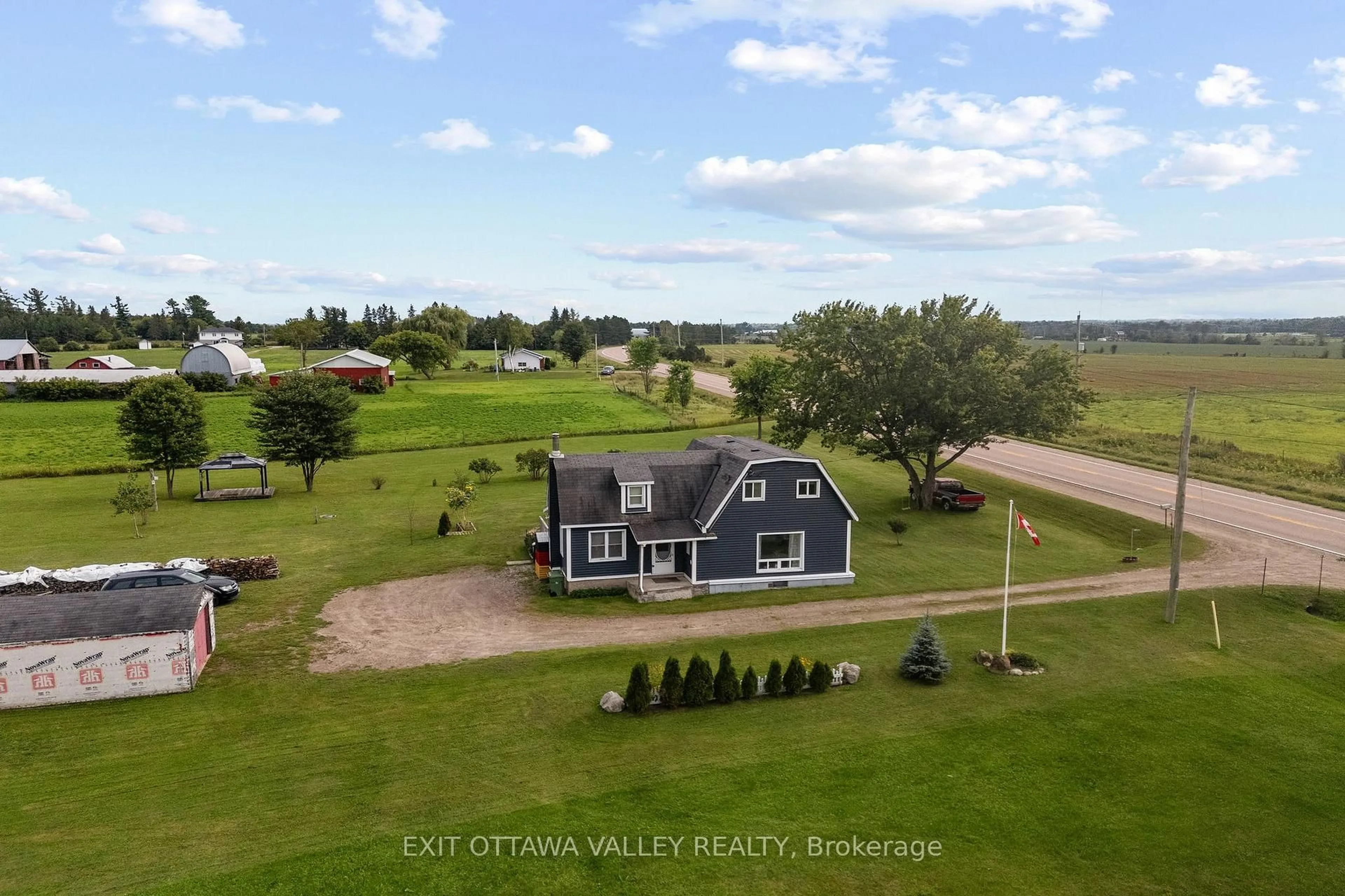 A pic from outside/outdoor area/front of a property/back of a property/a pic from drone, water/lake/river/ocean view for 38922 41 Highway, Pembroke Ontario K8A 6W4