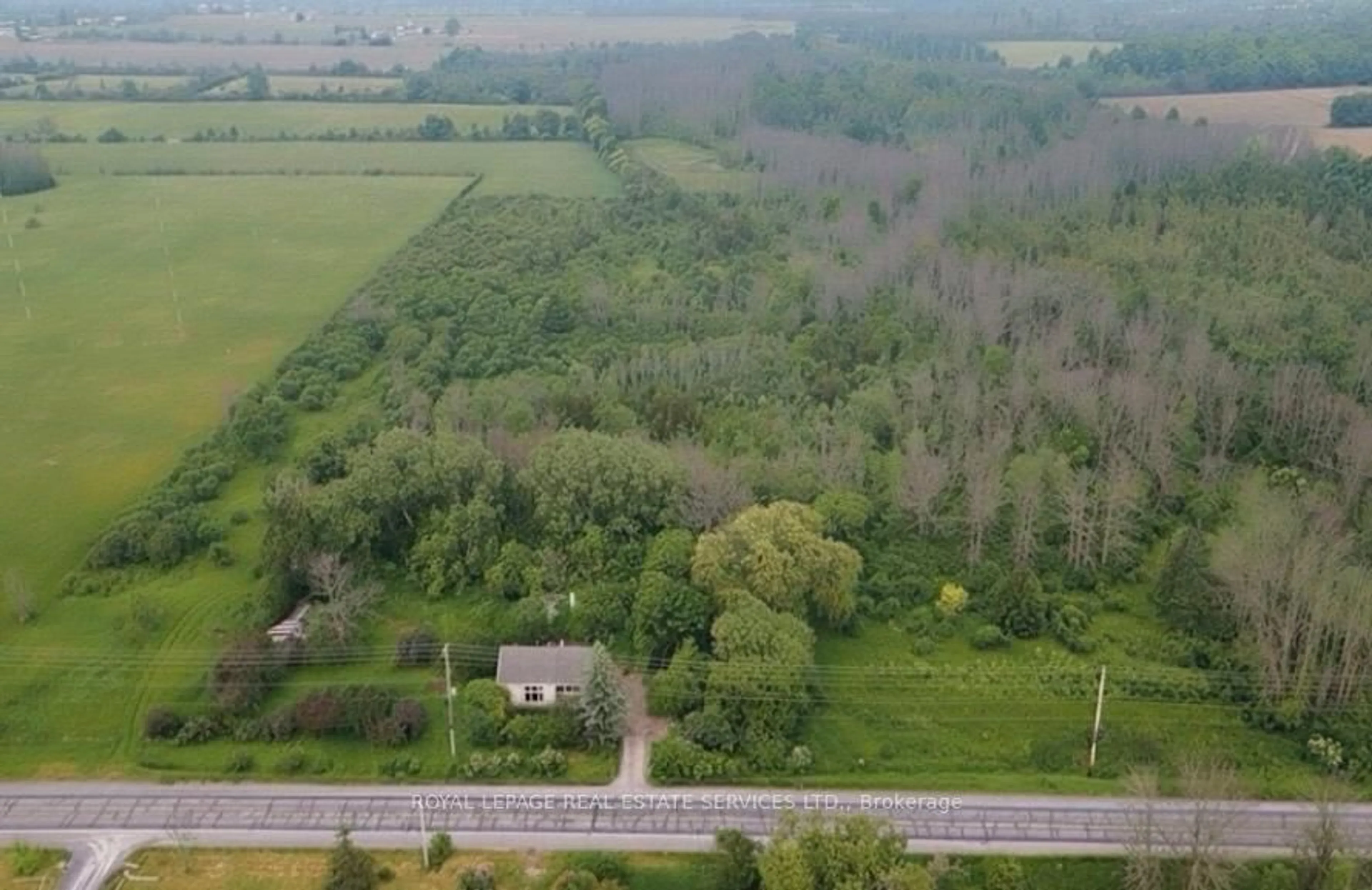 A pic from outside/outdoor area/front of a property/back of a property/a pic from drone, forest/trees view for 21062 Loyalist Pkwy, Prince Edward County Ontario K0K 1L0