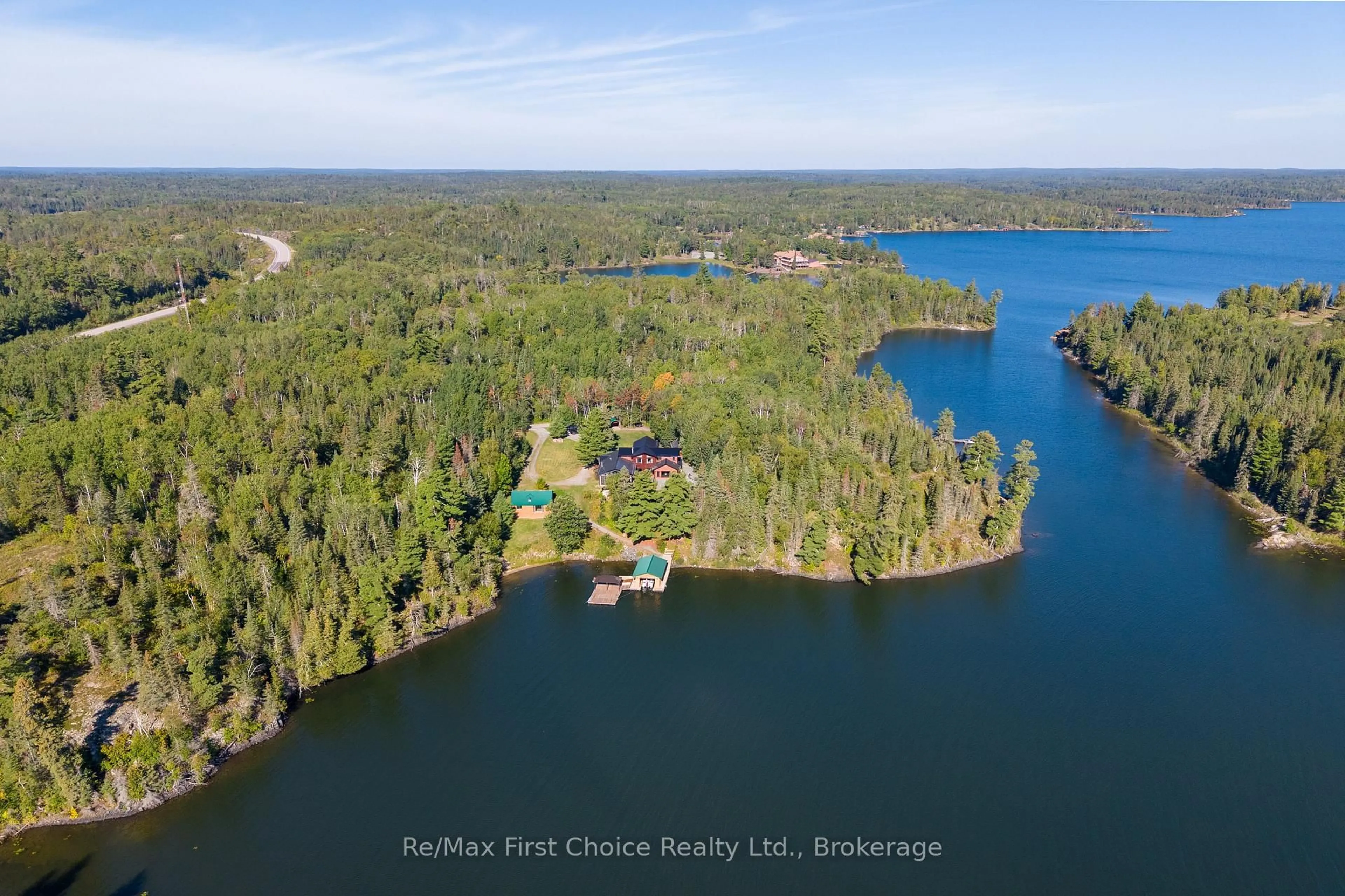 A pic from outside/outdoor area/front of a property/back of a property/a pic from drone, water/lake/river/ocean view for 40 TVO Rd, Sioux Narrows-Nestor Falls Ontario P0X 1N0