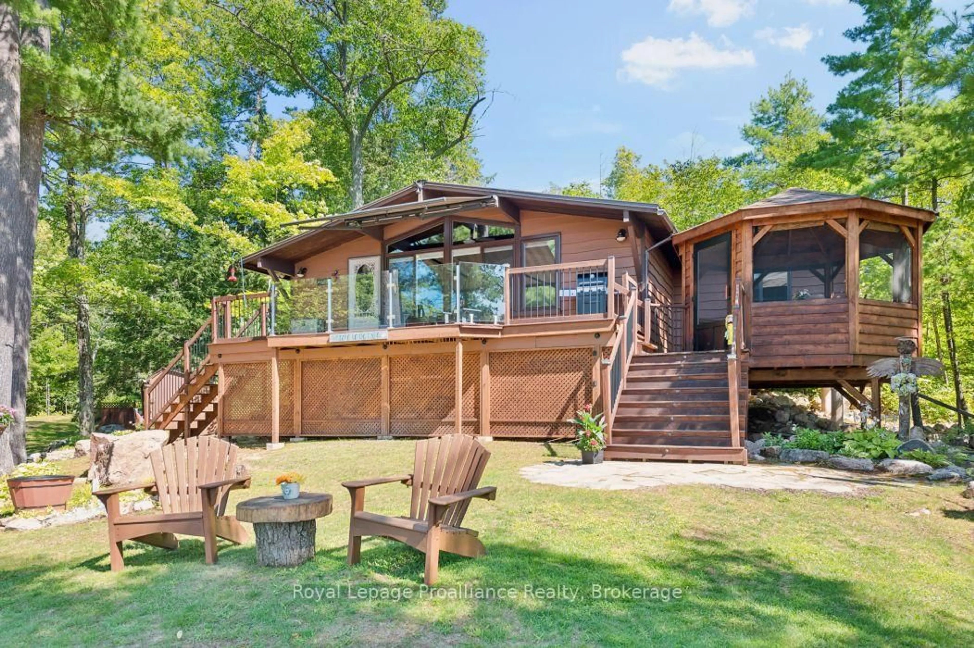Patio, water/lake/river/ocean view for 128 C Sheldrake Lake Rd, Cloyne Ontario K0H 1K0