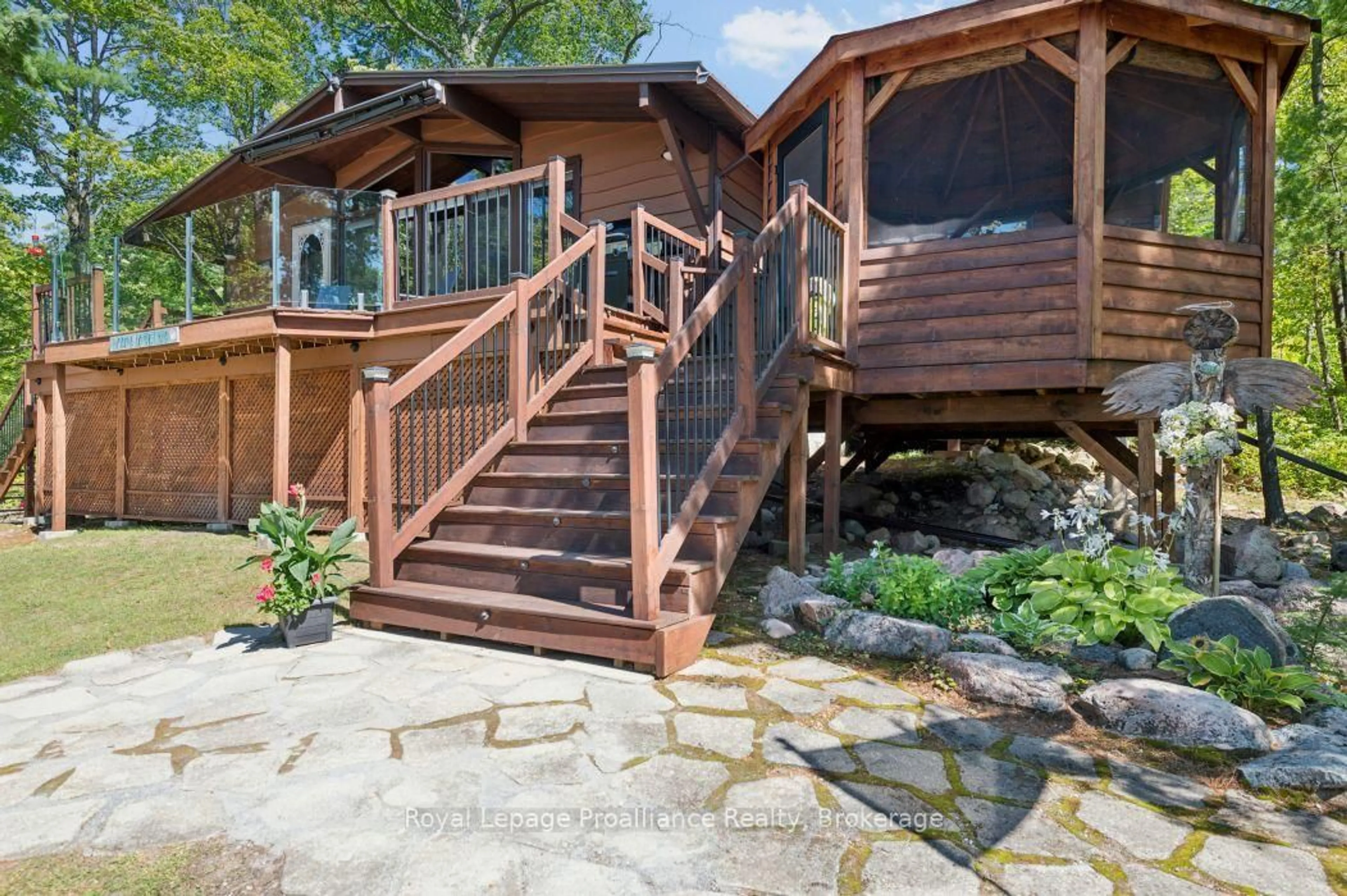 Patio, water/lake/river/ocean view for 128 C Sheldrake Lake Rd, Cloyne Ontario K0H 1K0